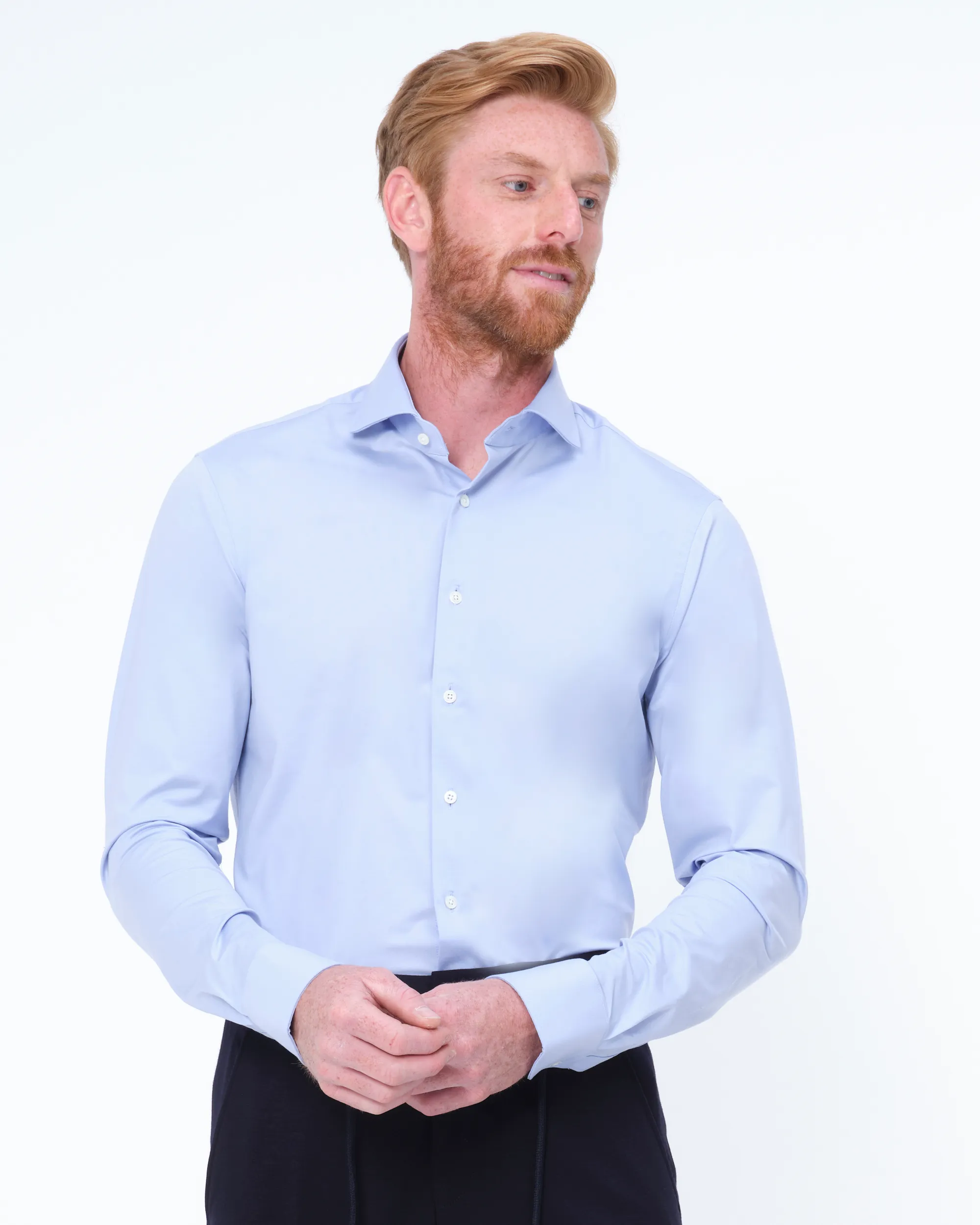 Dutch Dandies Overhemd LM Lichtblauw uni 064475-005