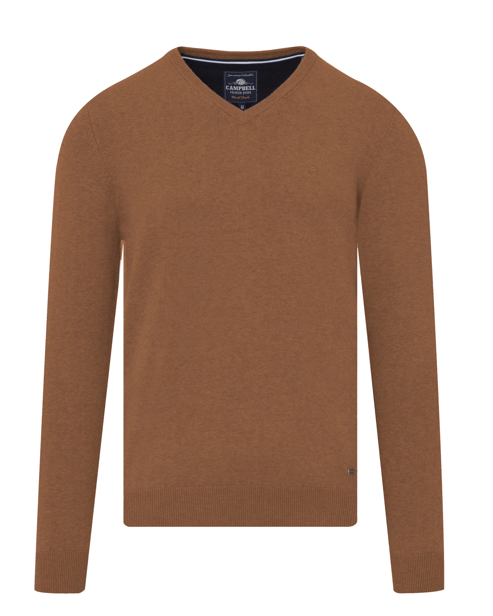Campbell London Trui v-hals  Cognac uni 067833-017-M