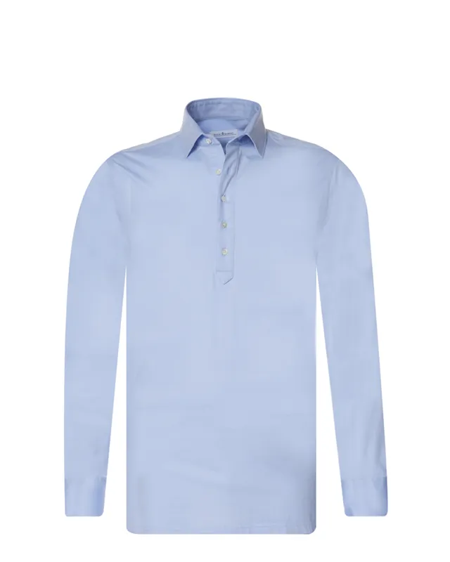 Dutch Dandies Popover Polo LM Lichtblauw uni 067875-003-37