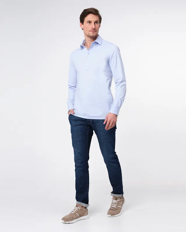 Dutch Dandies Popover Polo LM Lichtblauw uni 067875-003-37