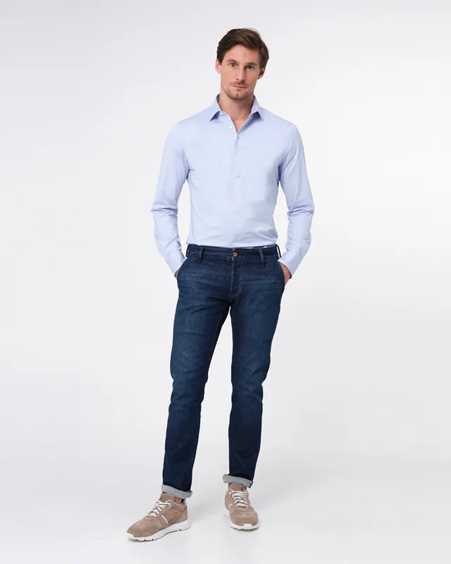 Dutch Dandies Popover Polo LM Lichtblauw uni 067875-003-37