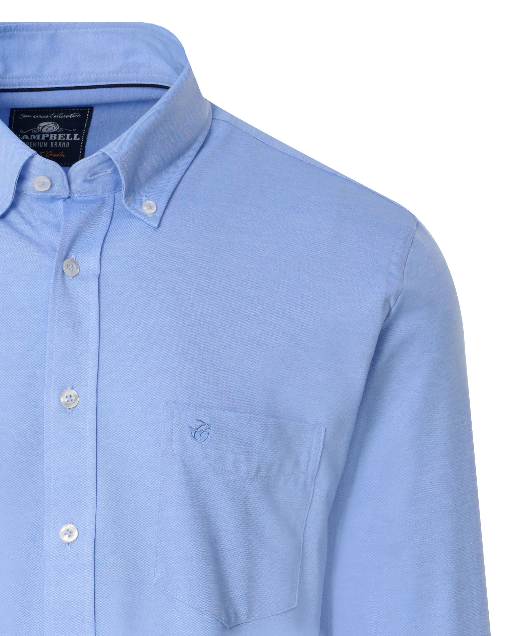 Campbell Casual Overhemd LM Lichtblauw uni 069880-001-L