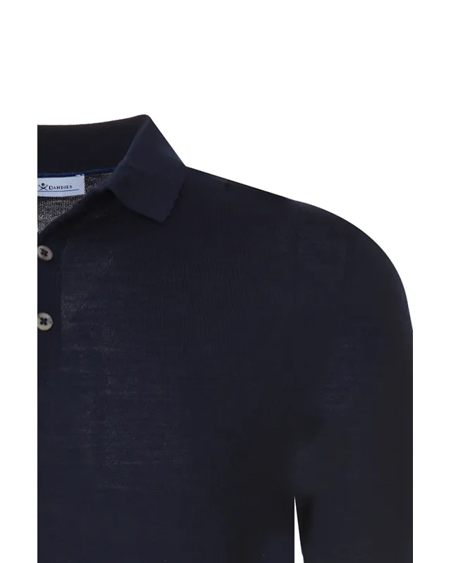 Dutch Dandies Polo Lange mouw Donkerblauw 070145-001-L