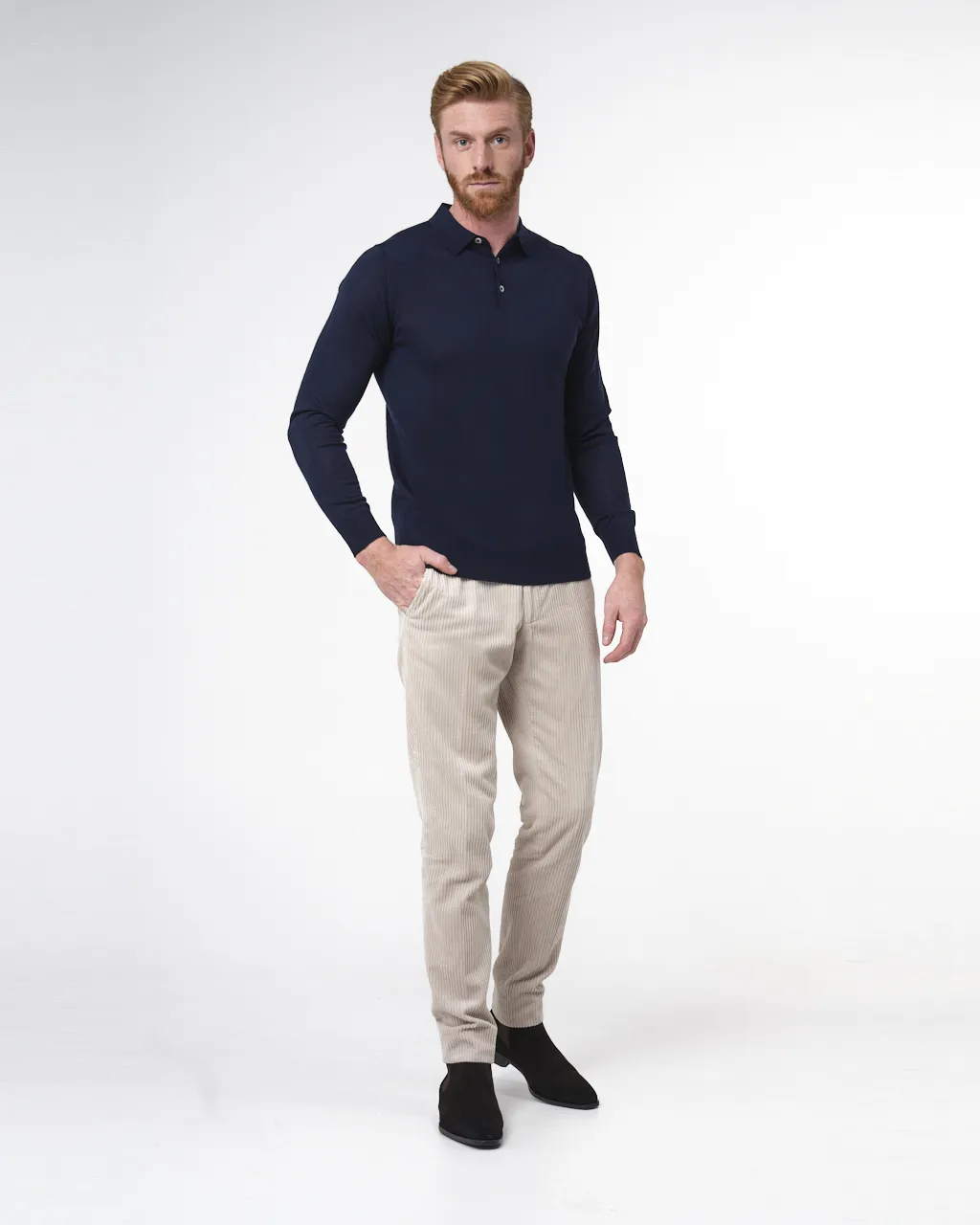 Dutch Dandies Polo Lange mouw Donkerblauw 070145-001-L