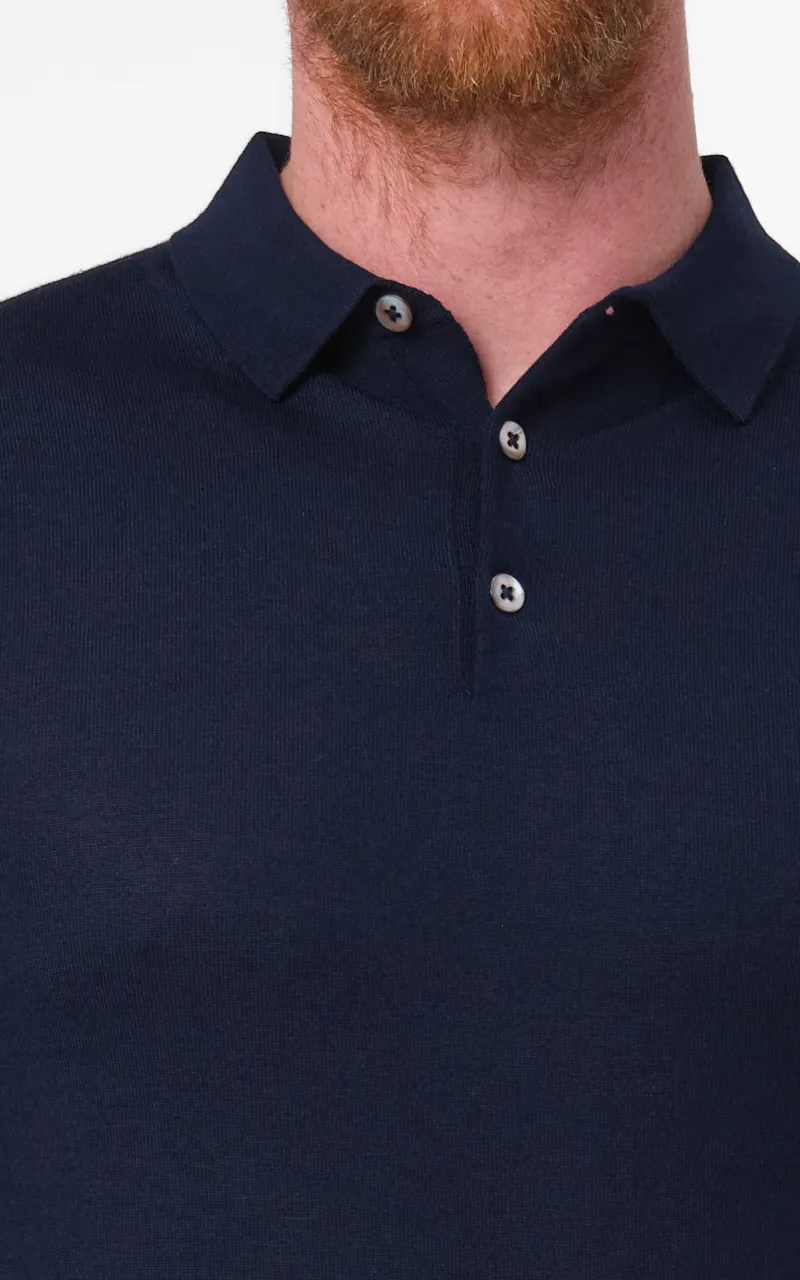 Dutch Dandies Polo Lange mouw Donkerblauw 070145-001-L