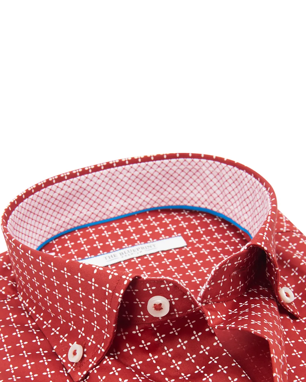 The BLUEPRINT Premium Trendy overhemd LM Rood print 070252-001-L