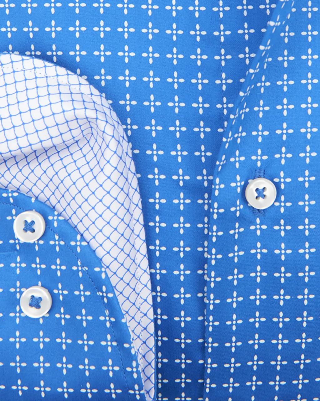 The BLUEPRINT Premium - Casual Overhemd LM Kobalt dessin 070257-001-L