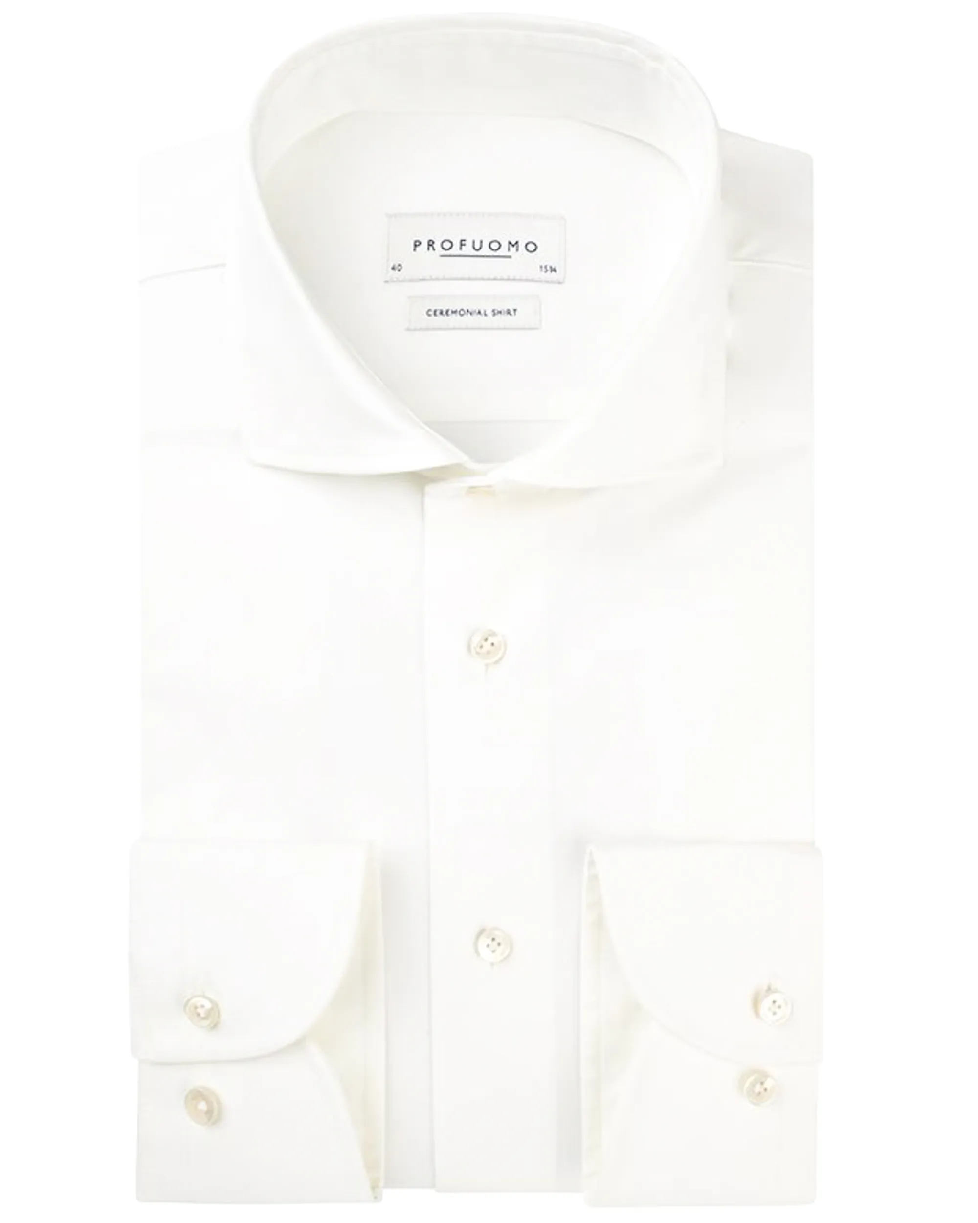 Profuomo Off-white wedding Overhemd LM Wit 070989-001-40