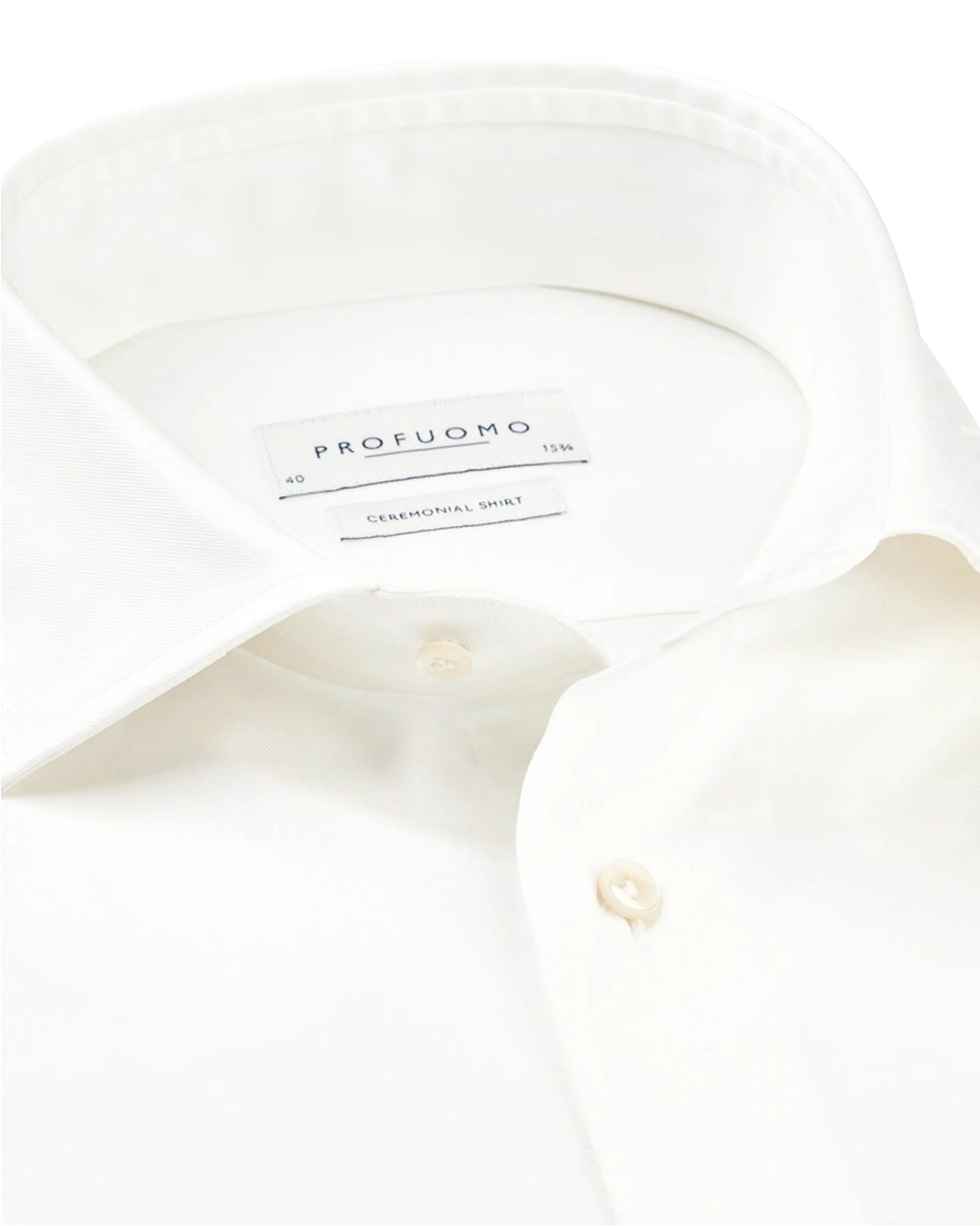 Profuomo Off-white wedding Overhemd LM Wit 070989-001-40