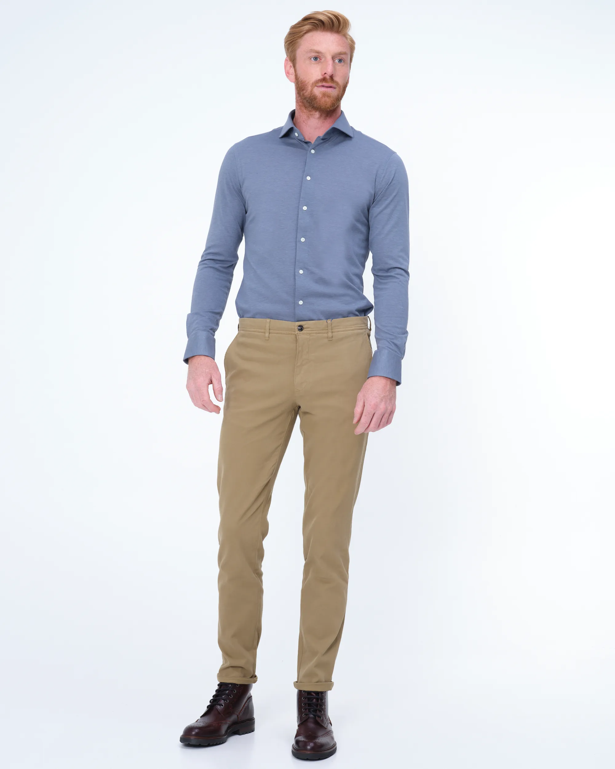 Dutch Dandies Knitted Slim Fit Overhemd LM Blue Marine 071718-002-37