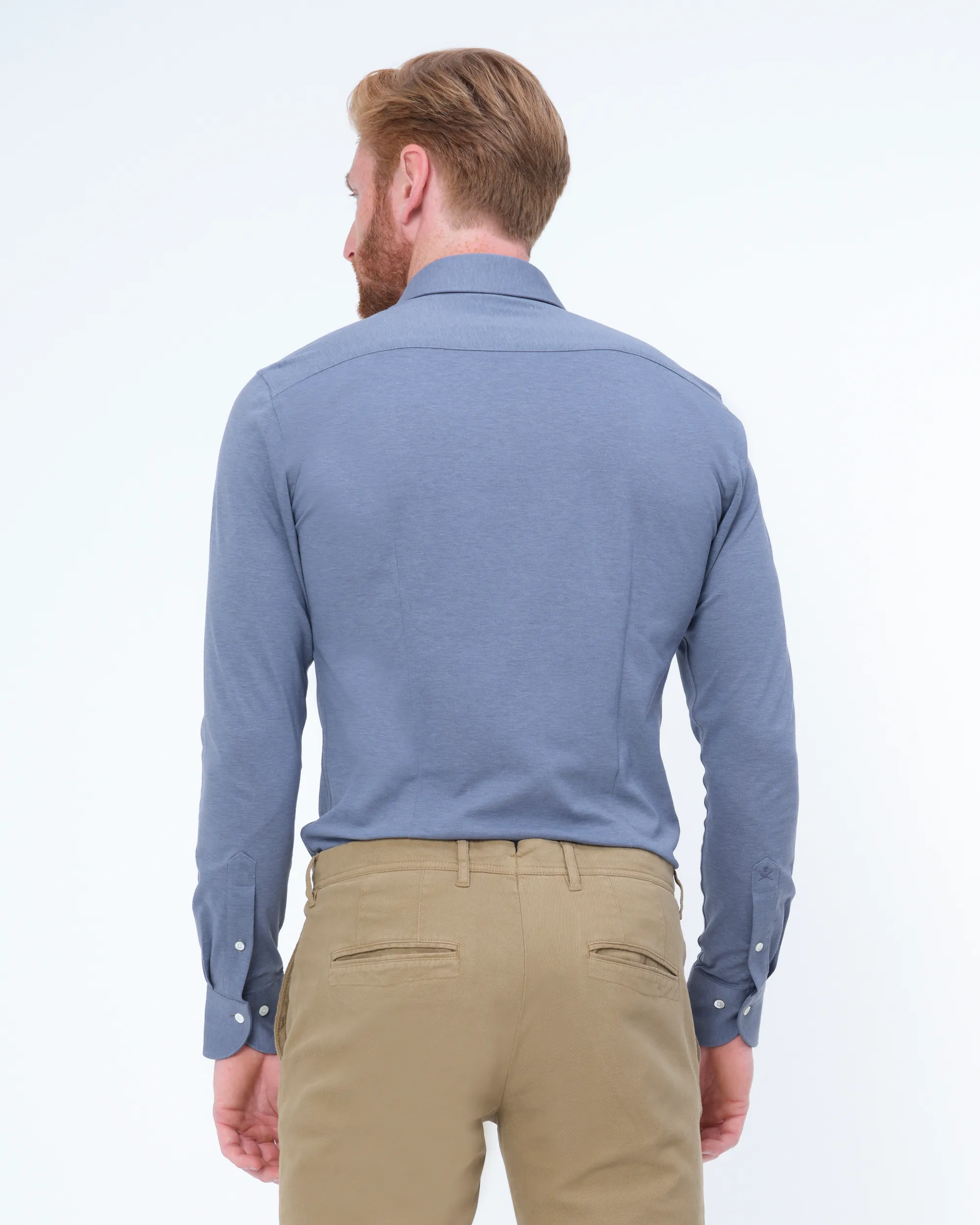 Dutch Dandies Knitted Slim Fit Overhemd LM Blue Marine 071718-002-37