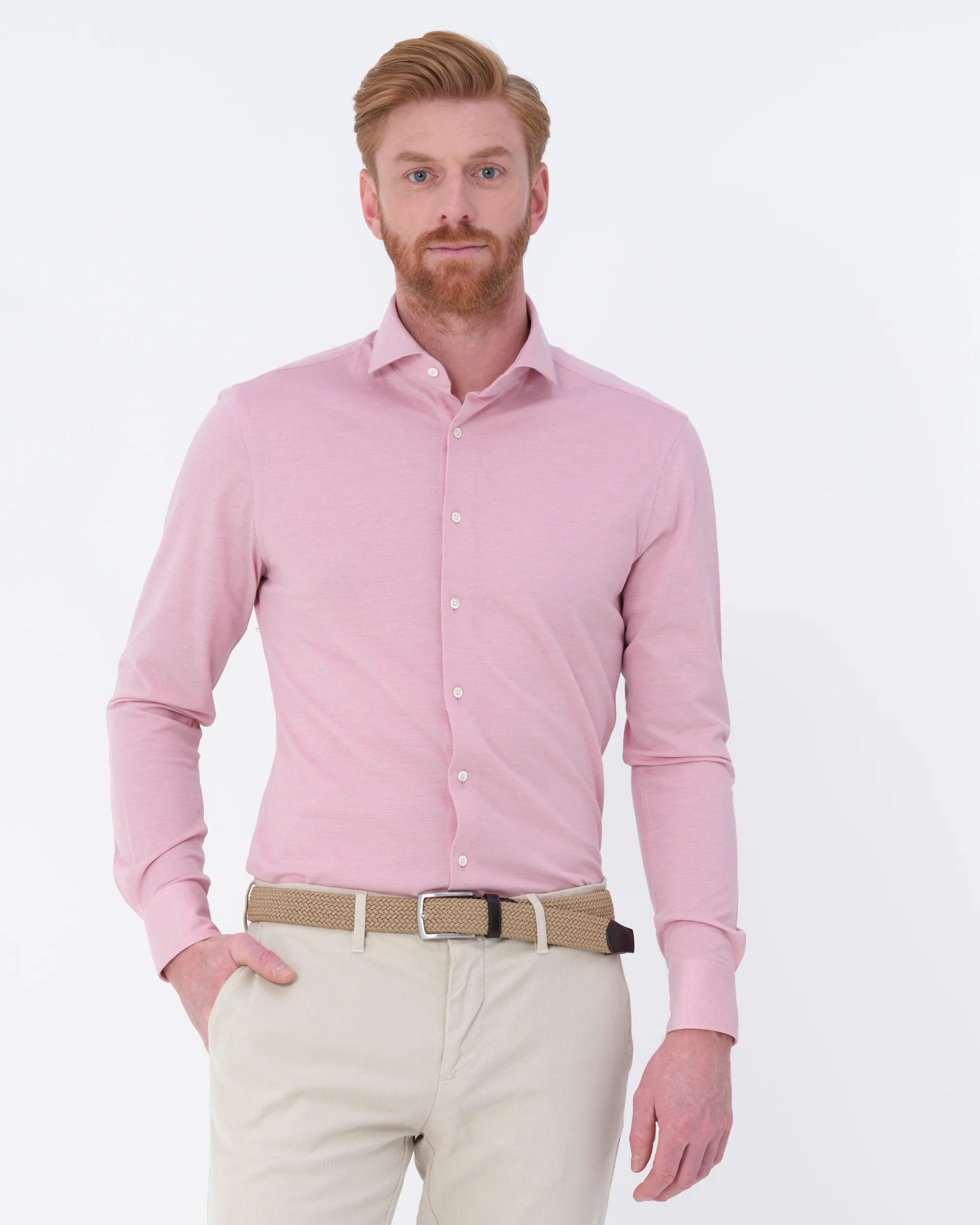 Dutch Dandies Overhemd LM Roze uni 071718-005