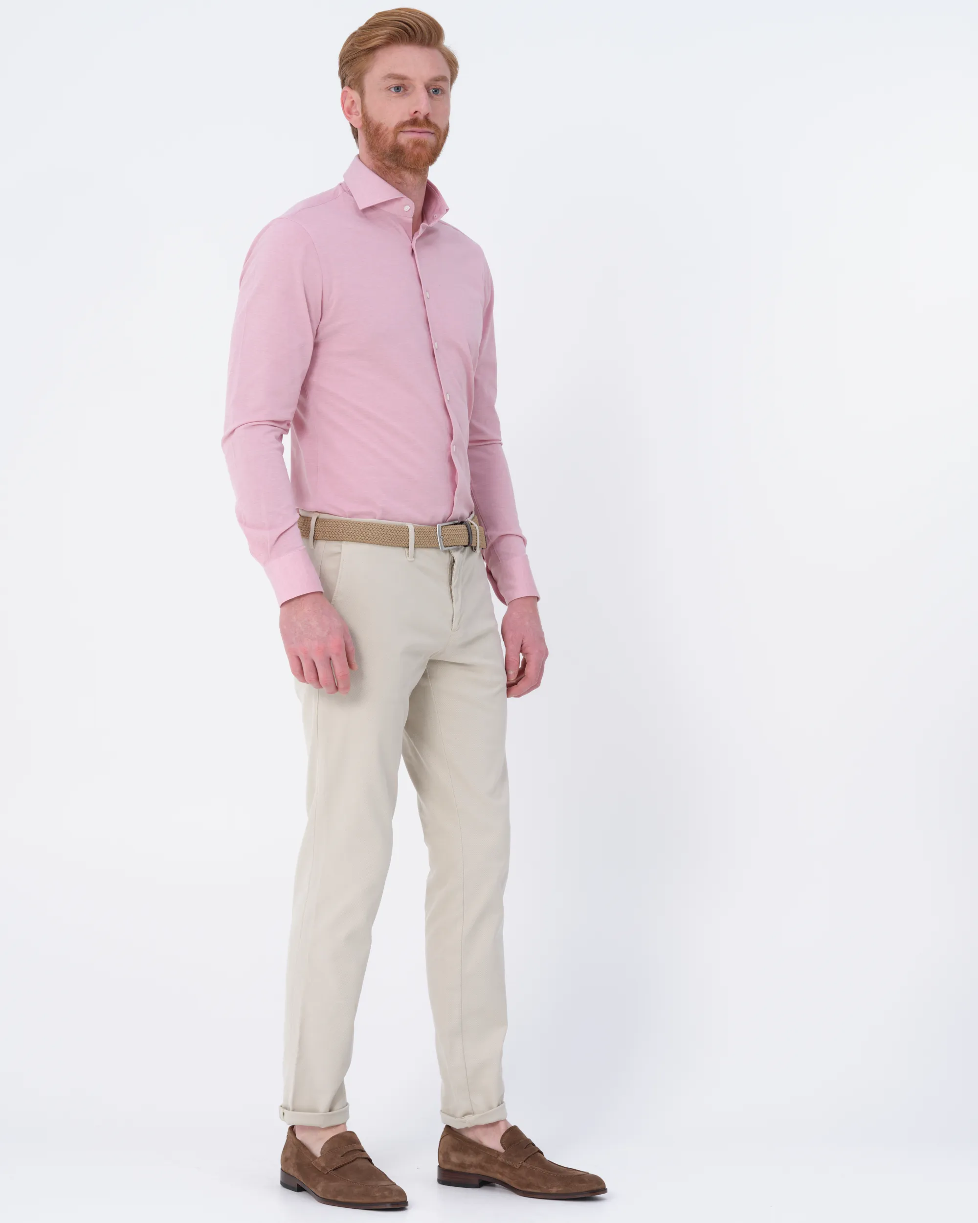 Dutch Dandies Overhemd LM Roze uni 071718-005