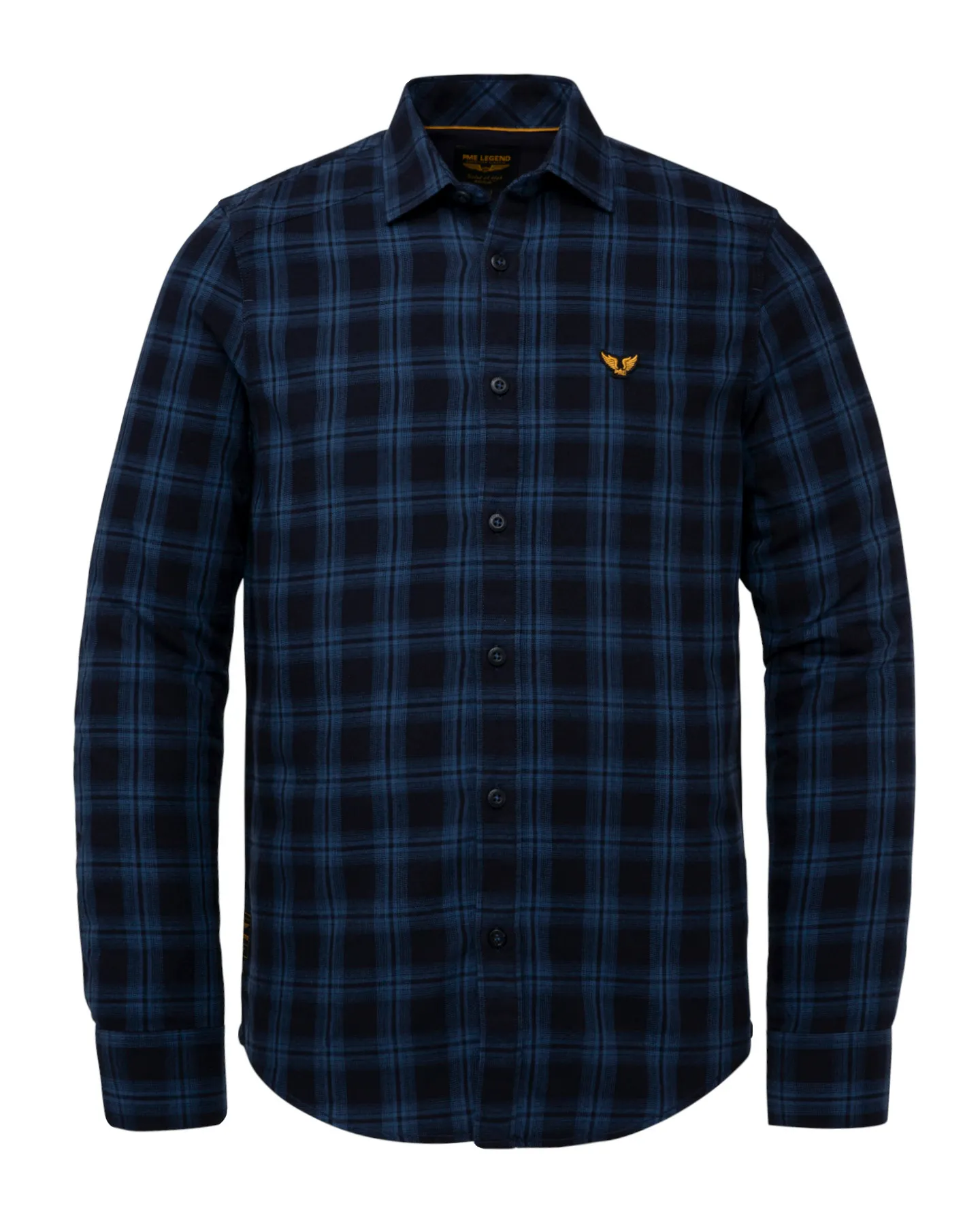 PME Legend Casual Overhemd LM Donkerblauw kleine ruit 071757-001-L