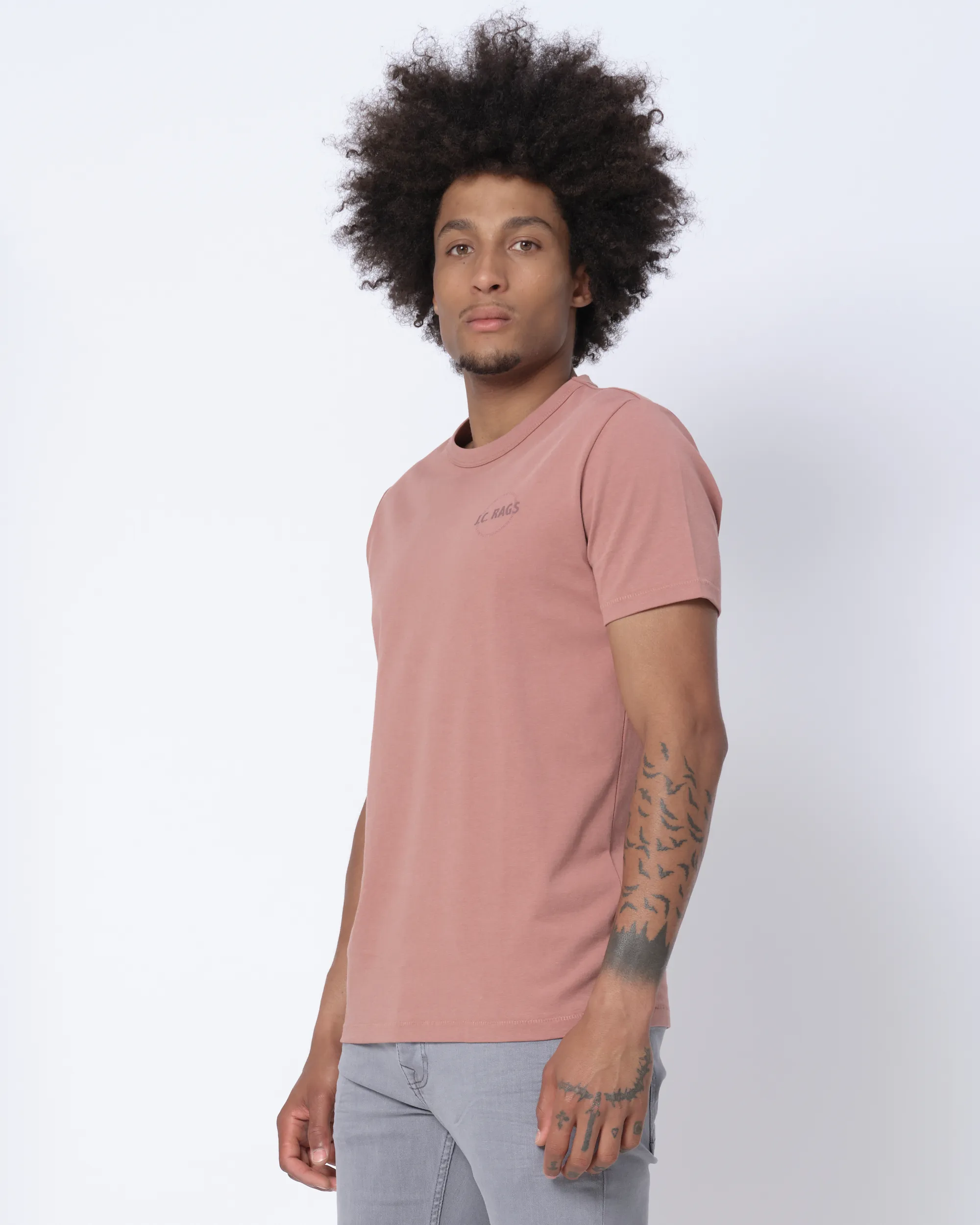 J.C. RAGS Johan T-shirt KM Roze uni 073071-007-L