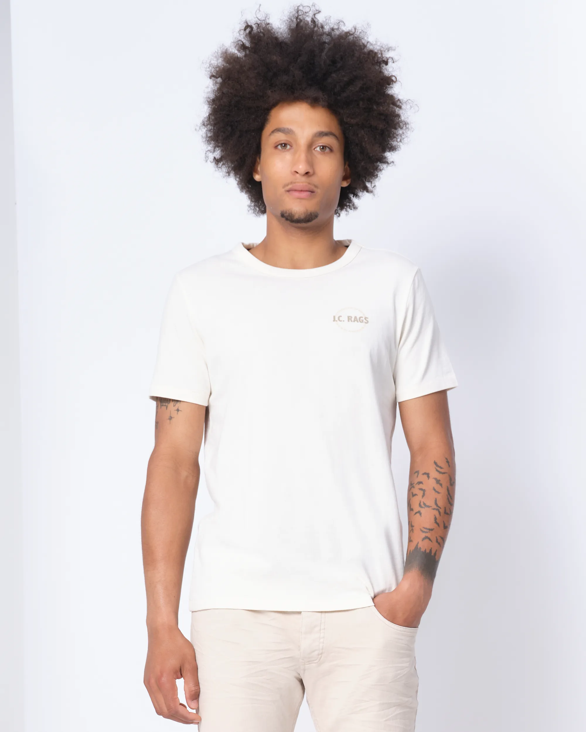 J.C. RAGS Johan T-shirt KM Coconut milk 073071-017-L
