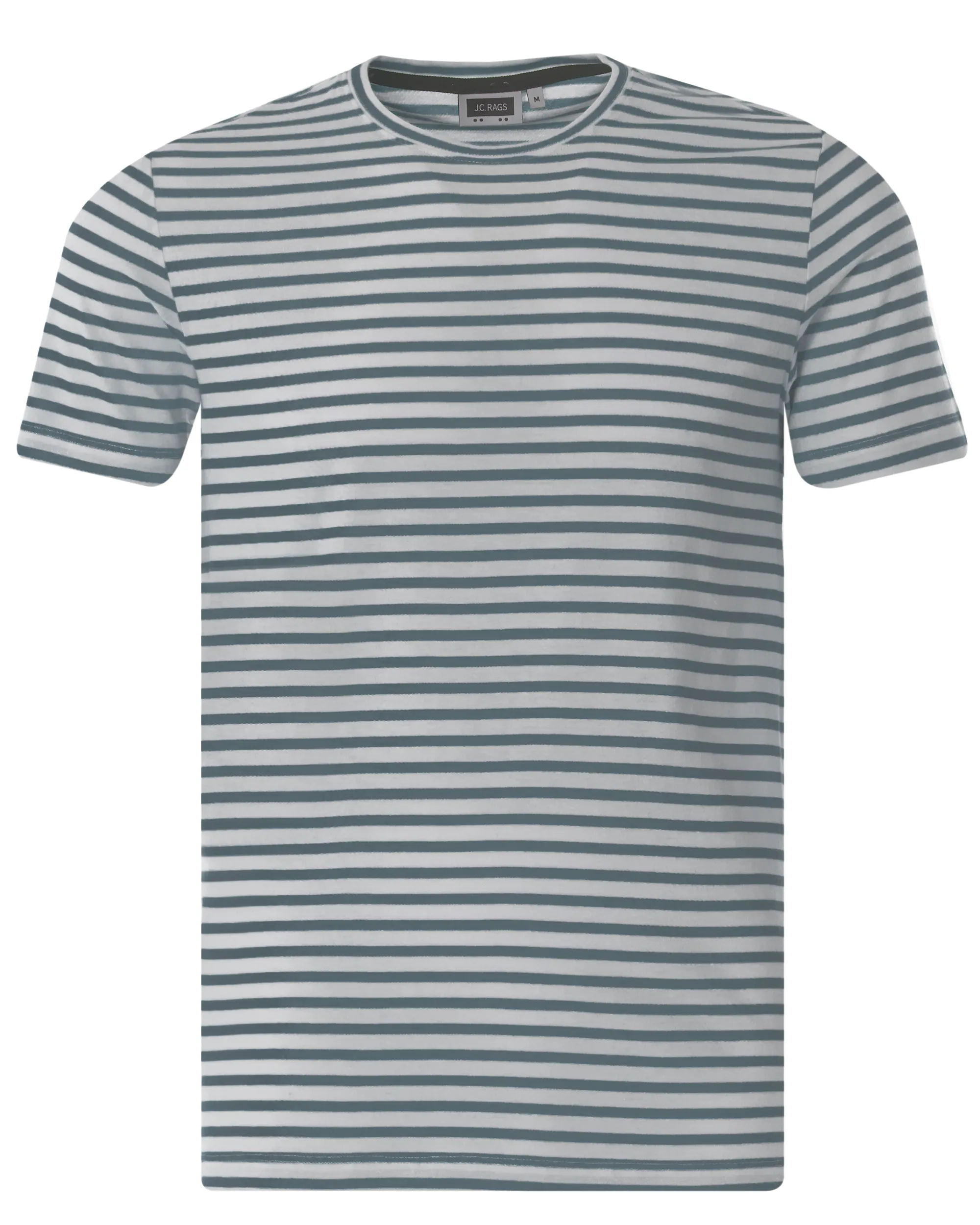 J.C. RAGS Johnny T-shirt KM Midden blauw streep 073072-002-L