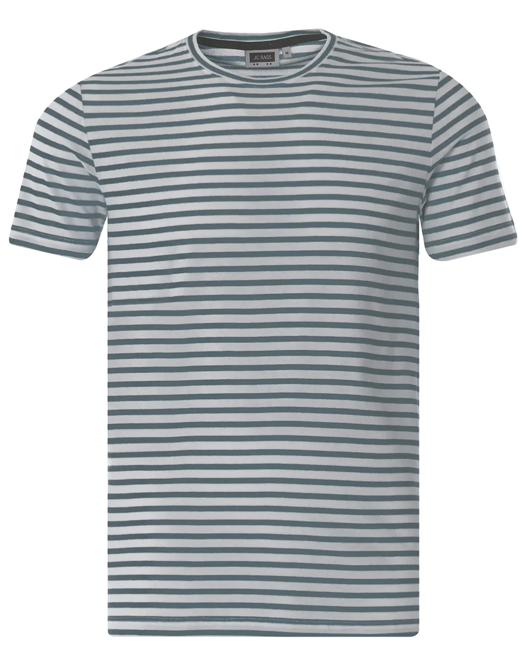 J.C. RAGS Johnny T-shirt KM Midden blauw streep 073072-002-L