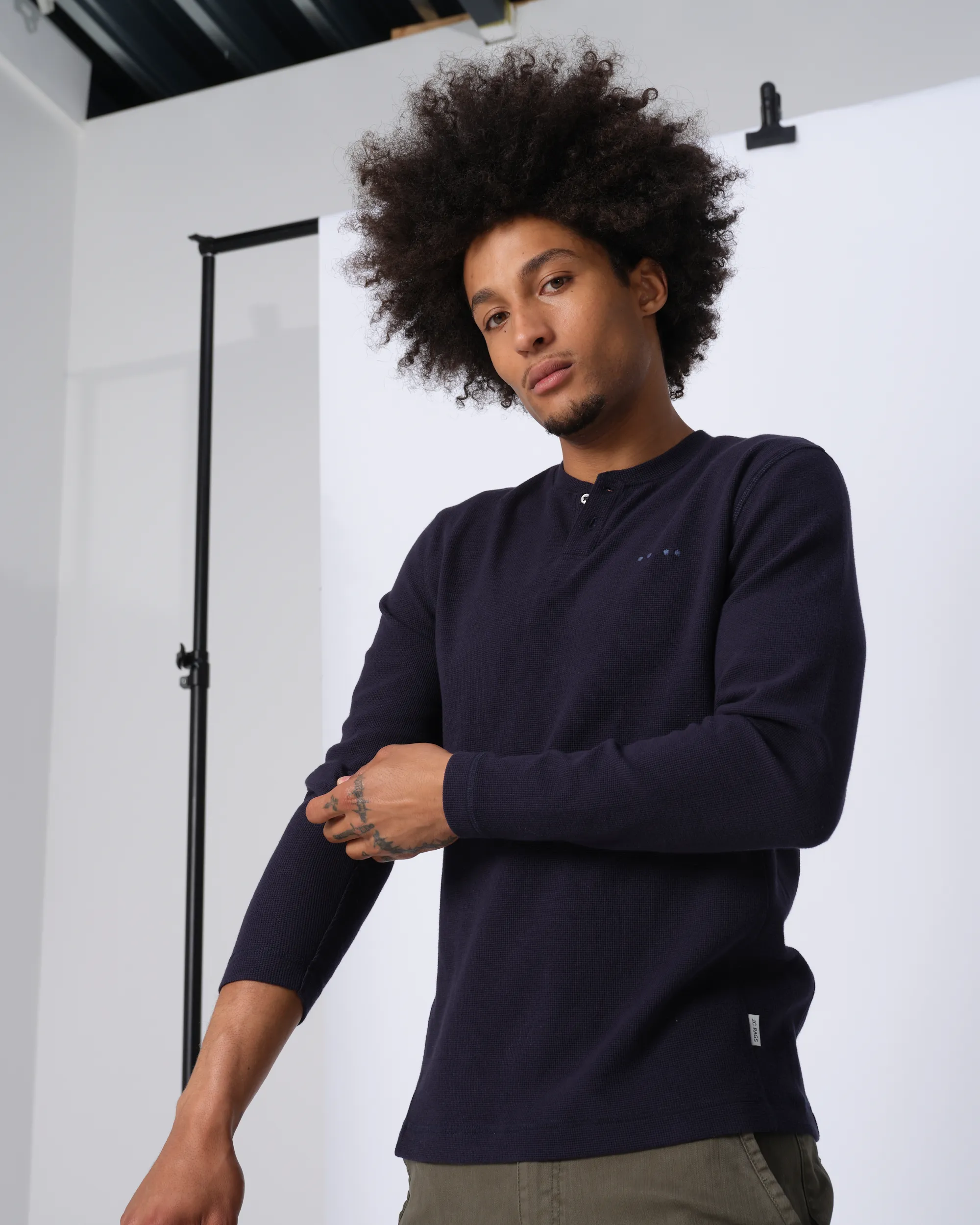 J.C. RAGS Julian T-shirt LM Navy uni 073073-006-L
