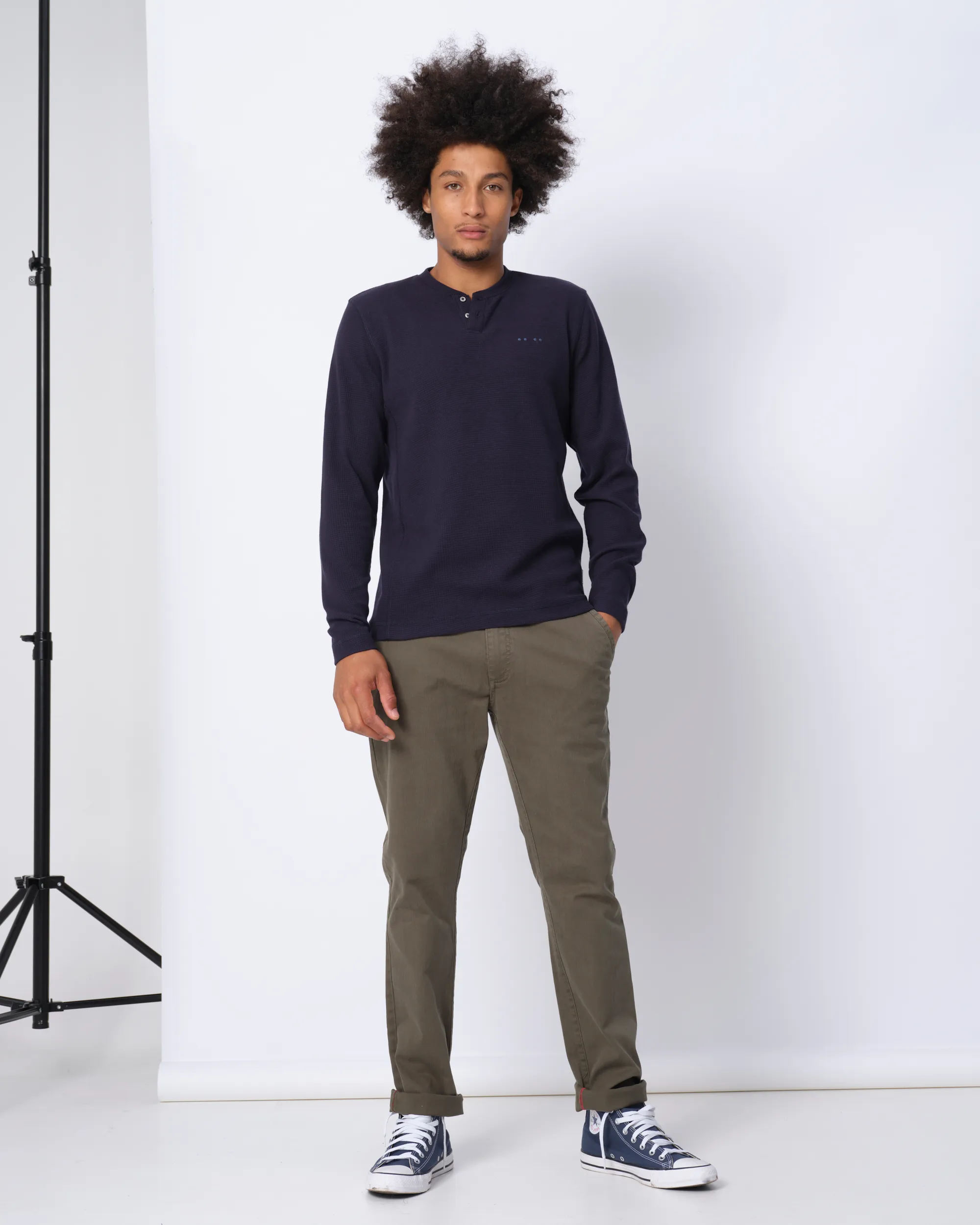 J.C. RAGS Julian T-shirt LM Navy uni 073073-006-L
