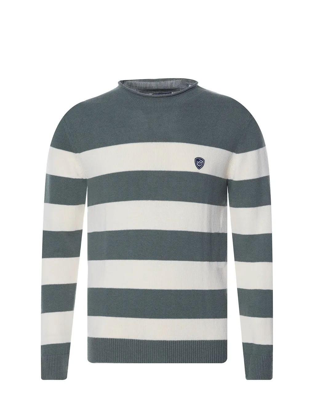 Campbell Trui ronde hals Flessengroen streep 073170-003-L
