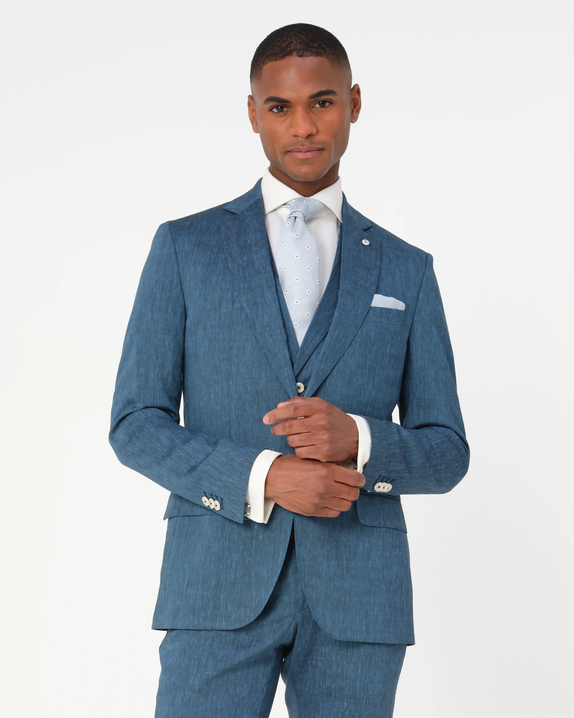 Dutch Dandies Driedelig Trouwpak Aqua uni 073183-001-46