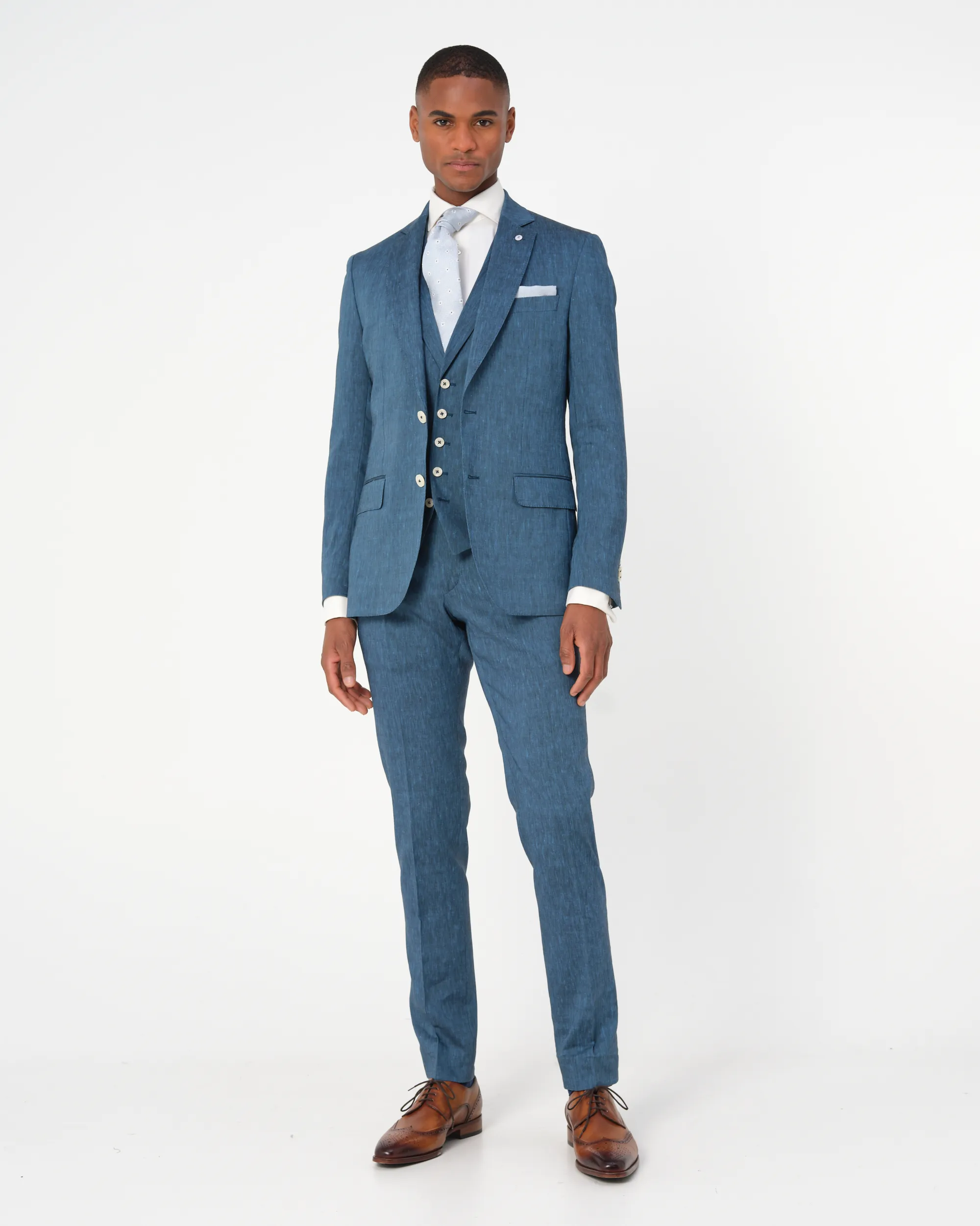 Dutch Dandies Driedelig Trouwpak Aqua uni 073183-001-46