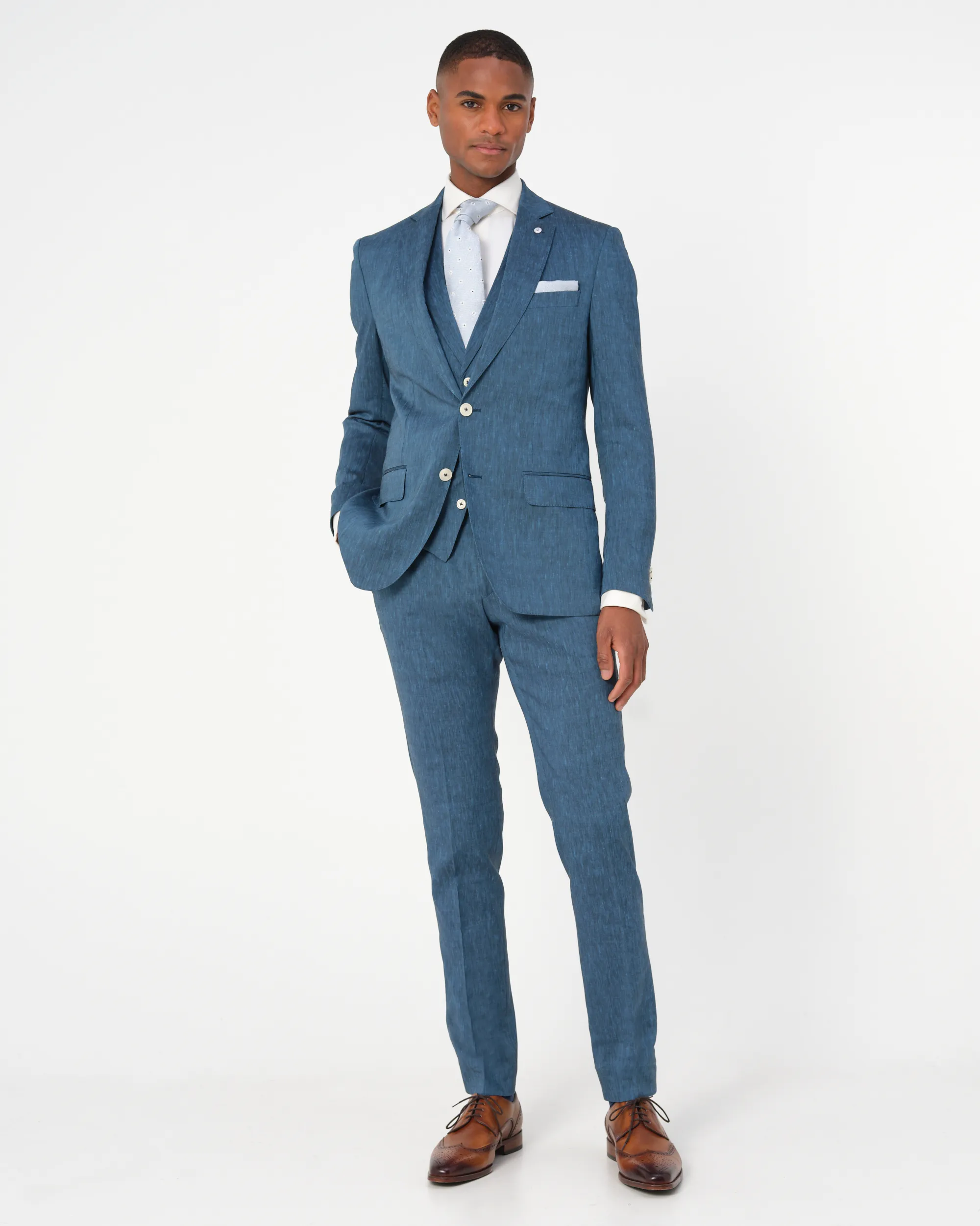 Dutch Dandies Driedelig Trouwpak Aqua uni 073183-001-46