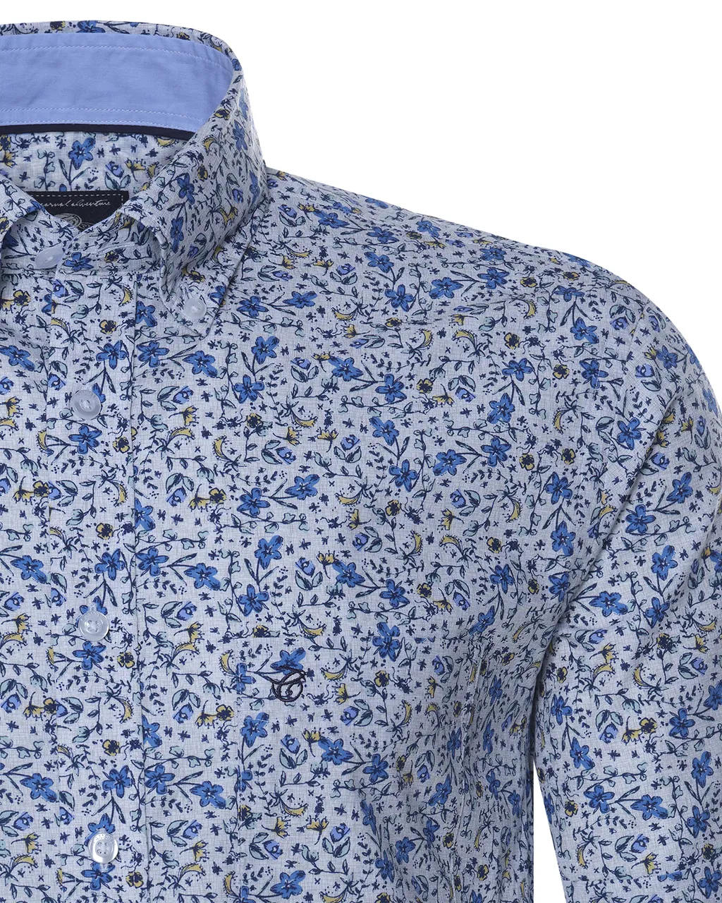 Campbell Casual Overhemd KM Lichtblauw dessin 073943-008