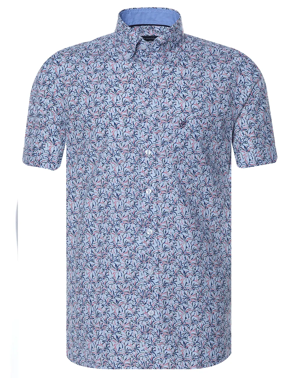 Campbell Casual Overhemd KM Rood dessin 073943-009-L