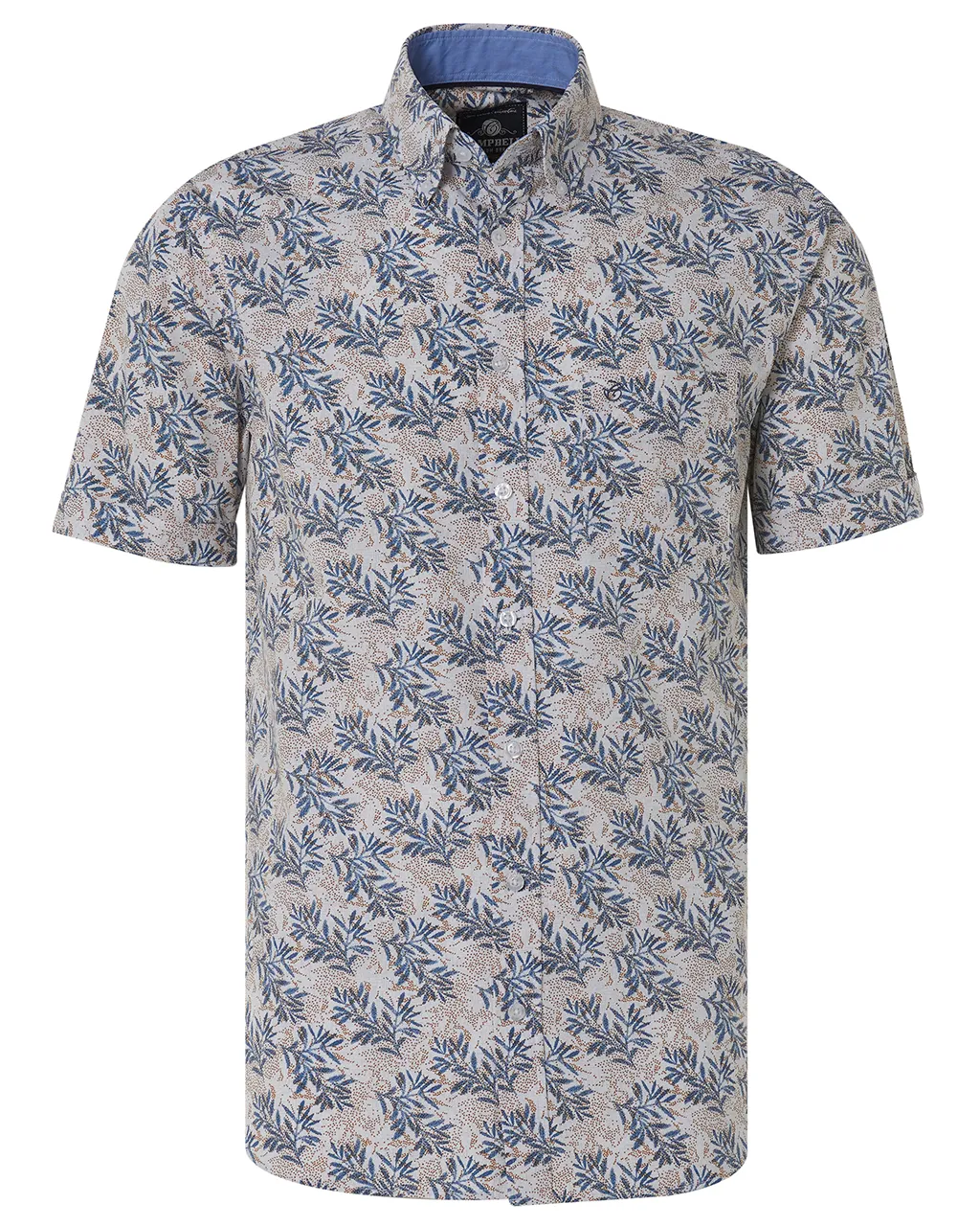 Campbell Casual Overhemd KM Grijs dessin 073943-011-L