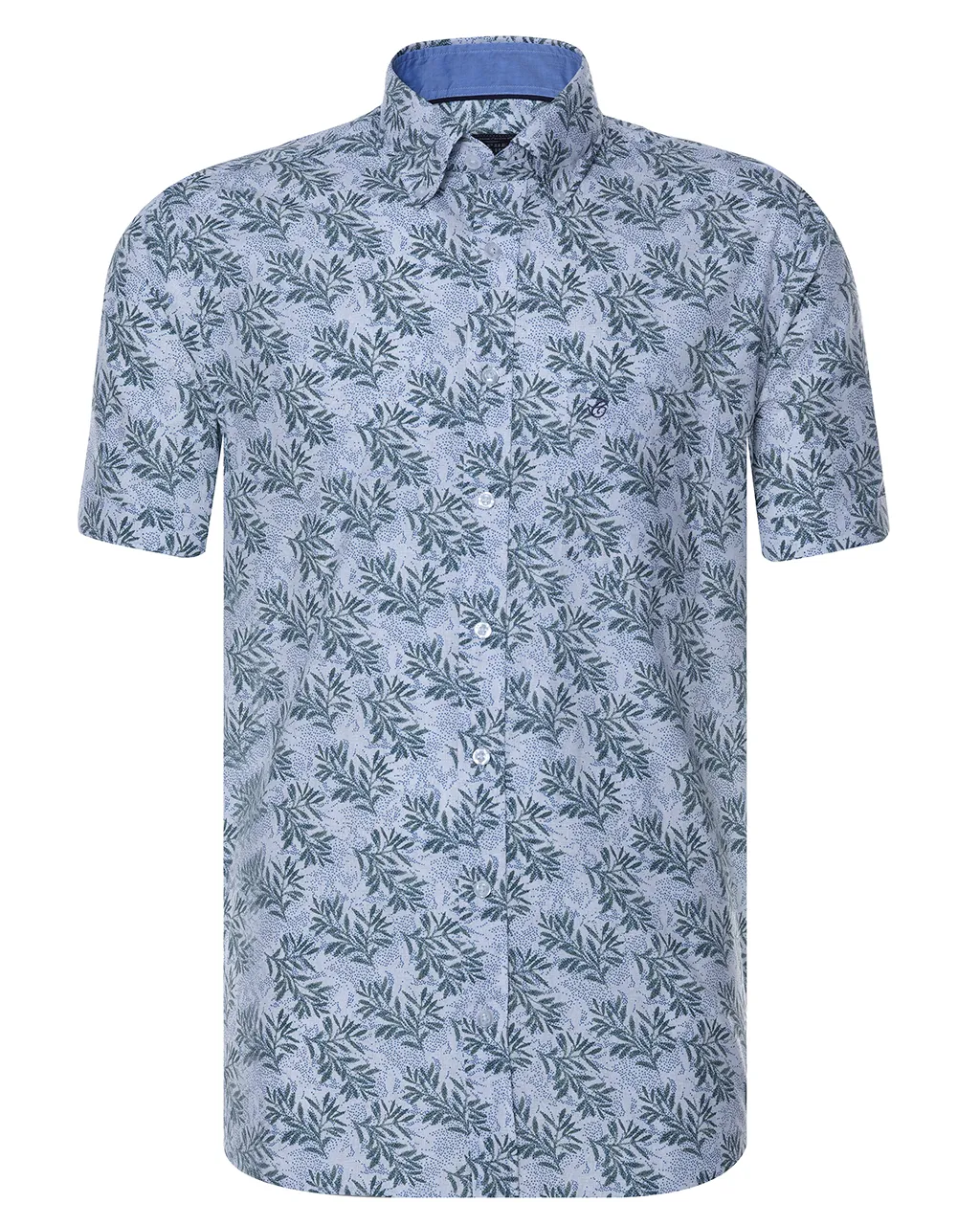 Campbell Casual Overhemd KM Donkergrijs dessin 073943-012-L