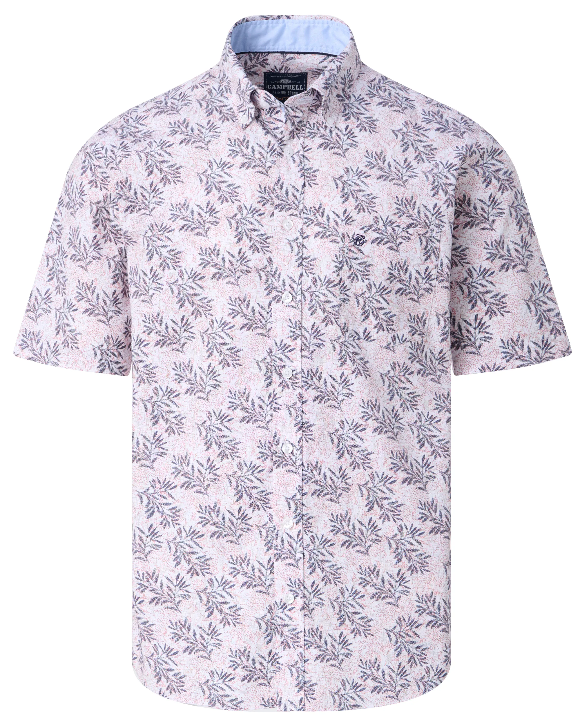 Campbell Casual Overhemd KM Rood / Roze 073943-014