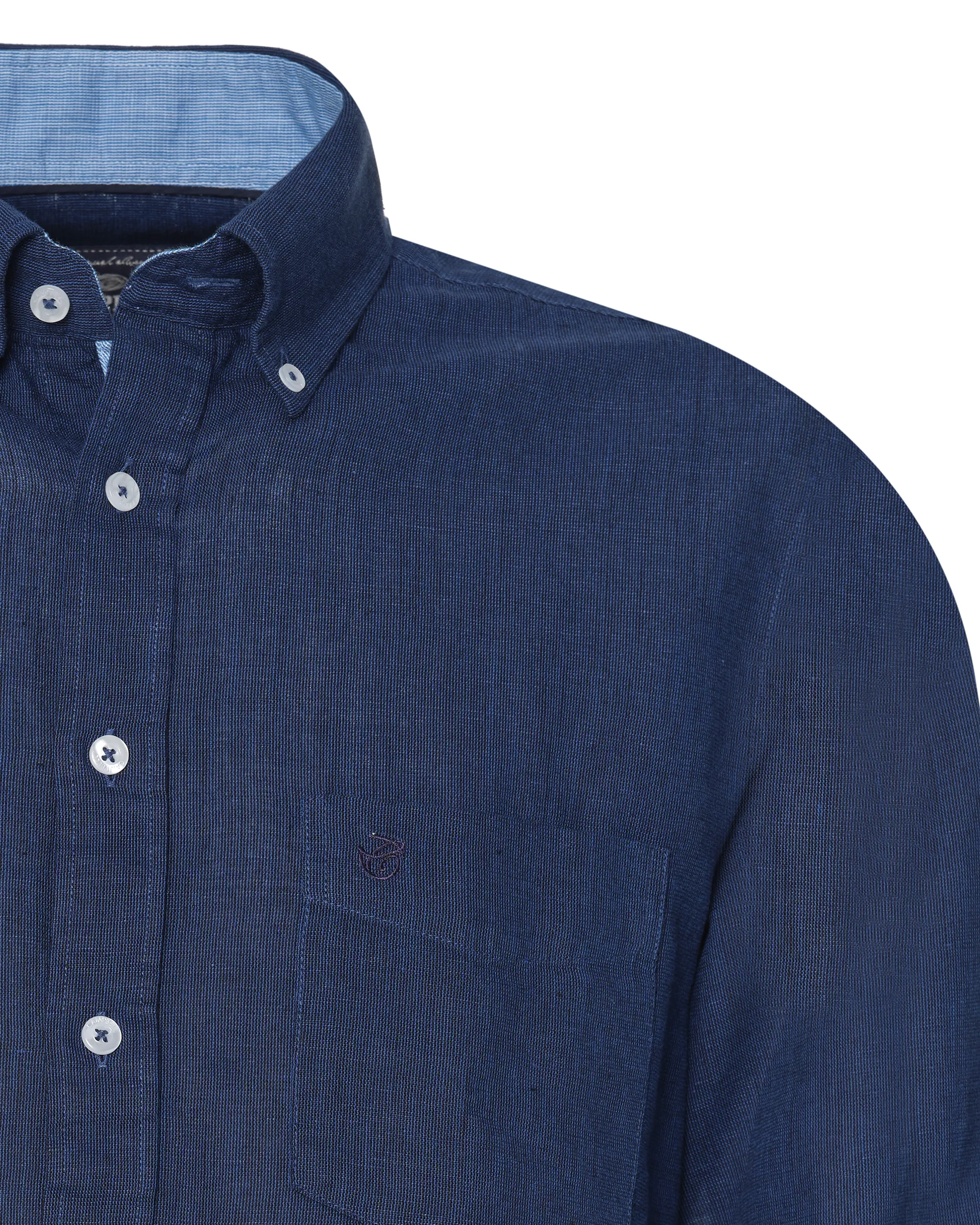 Campbell Overhemd LM Donkerblauw uni 073961-001-L