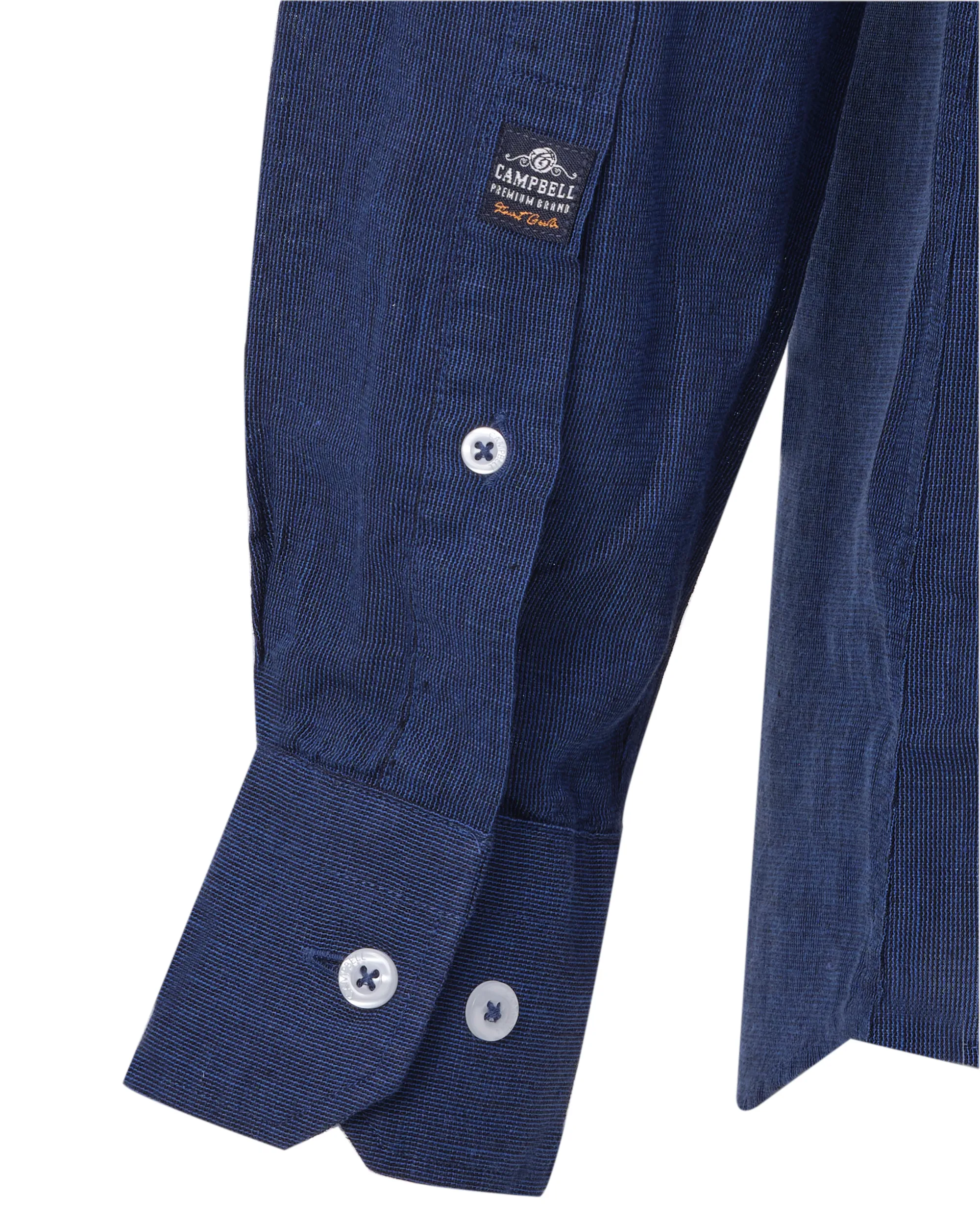 Campbell Overhemd LM Donkerblauw uni 073961-001-L