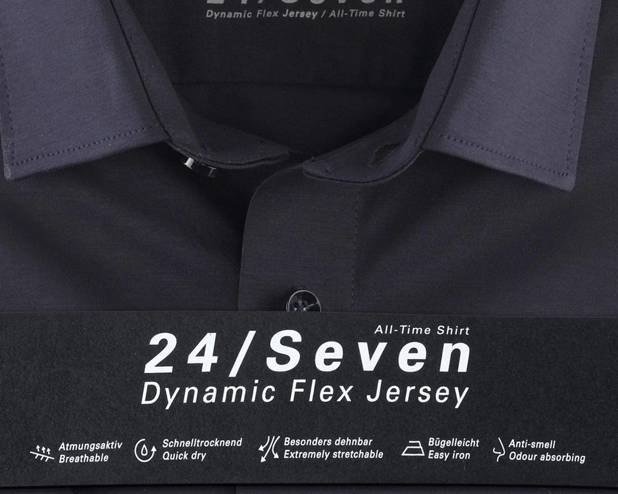 OLYMP 24/Seven Modern Fit Overhemd KM Donker blauw 074112-001-37