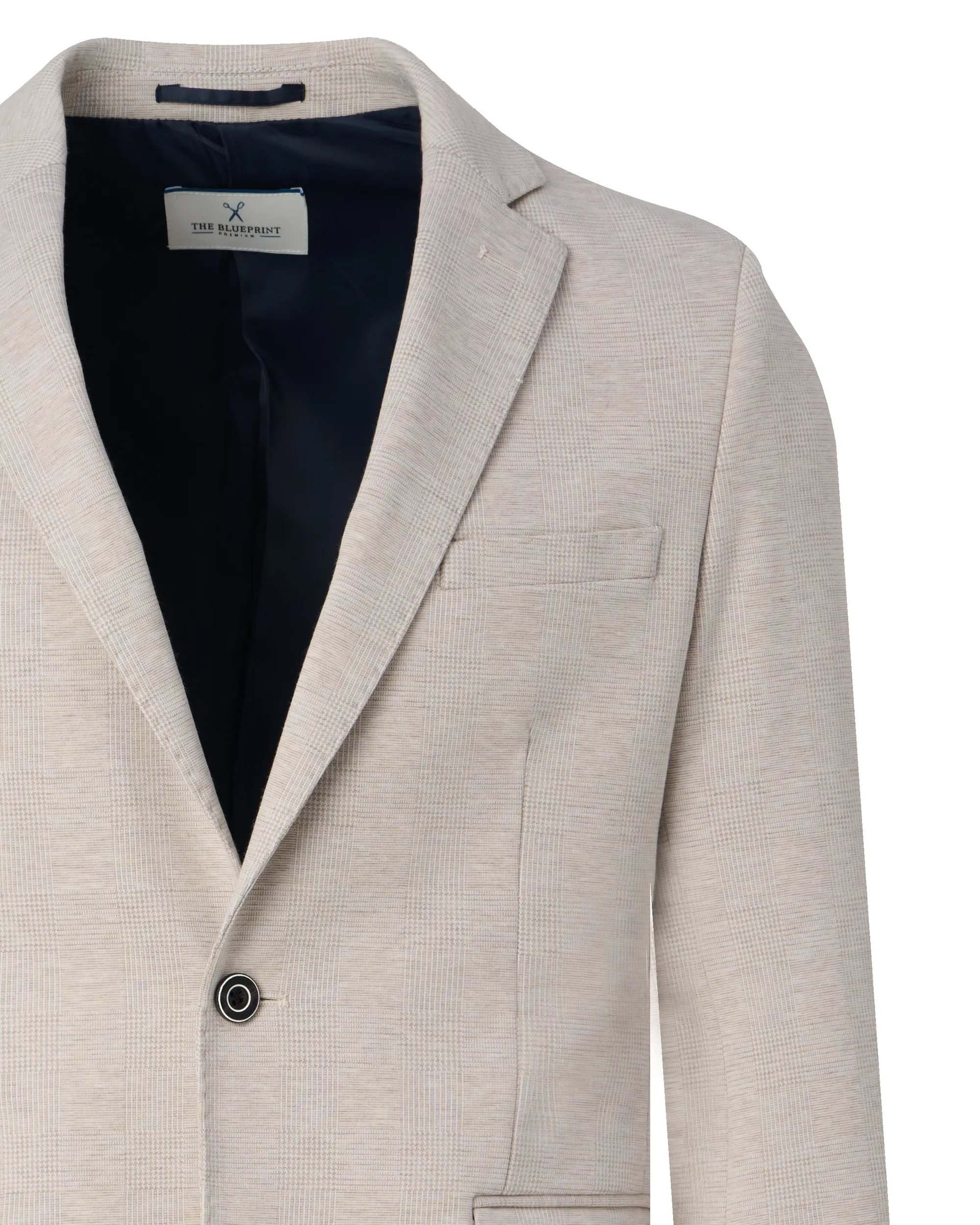 The BLUEPRINT Premium Colbert Beige grote ruit 075331-001-46