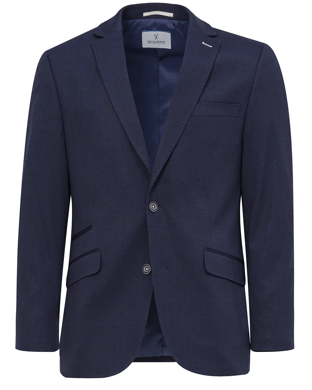 The BLUEPRINT Premium Colbert Donkerblauw grote ruit 075353-001-46