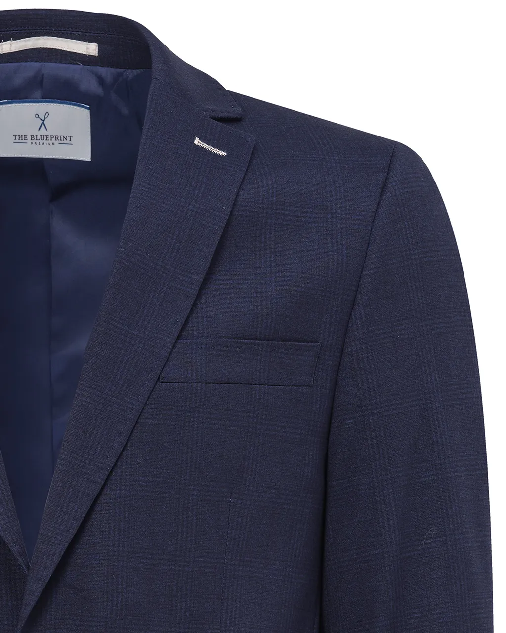 The BLUEPRINT Premium Colbert Donkerblauw grote ruit 075353-001-46