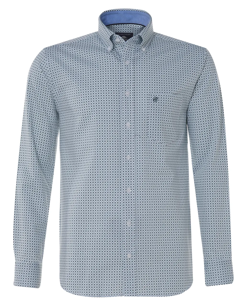 Campbell Casual Overhemd LM Lichtgroen dessin 076482-005-L