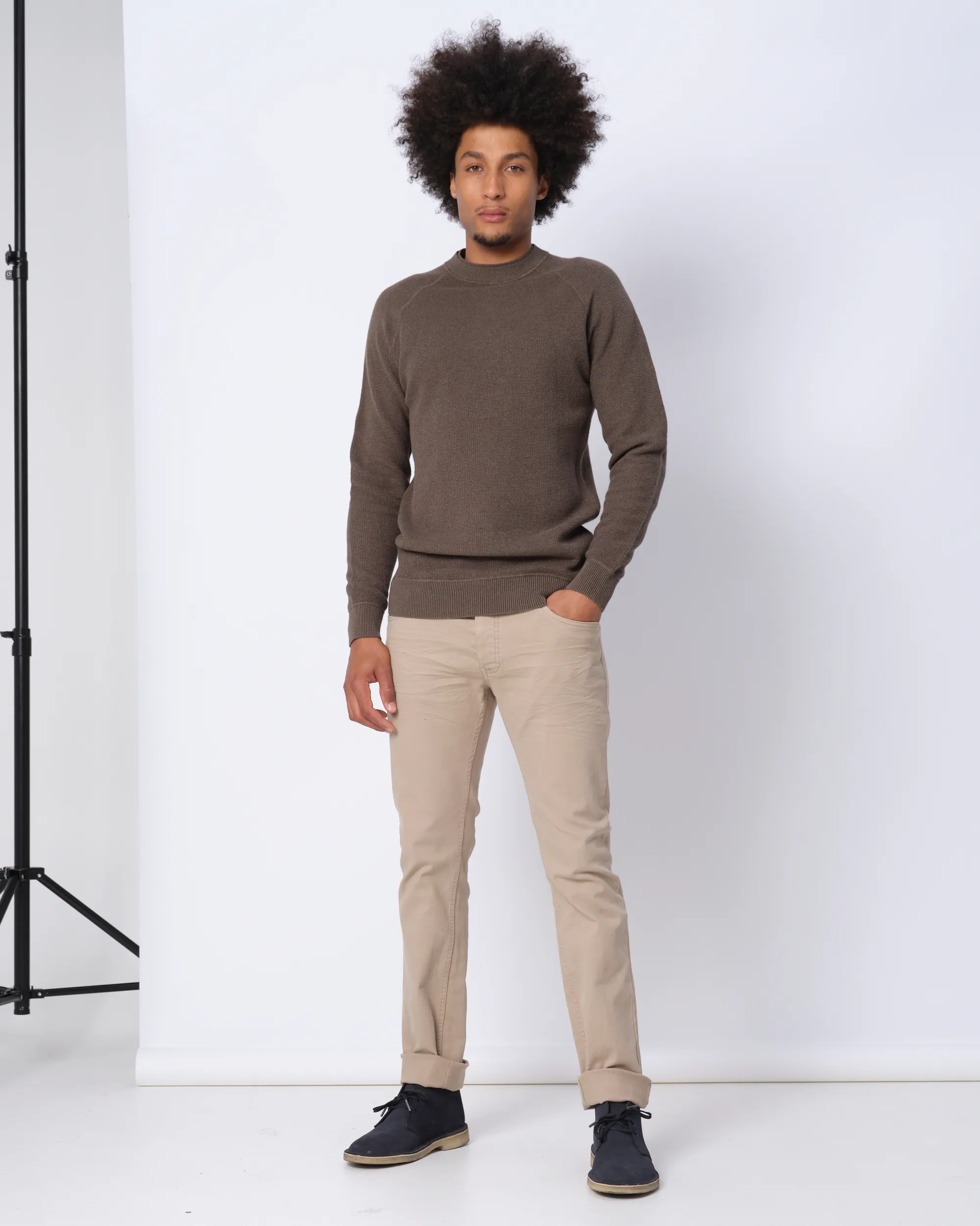 J.C. RAGS Ross Trui ronde hals Olijf groen uni 076883-003-L