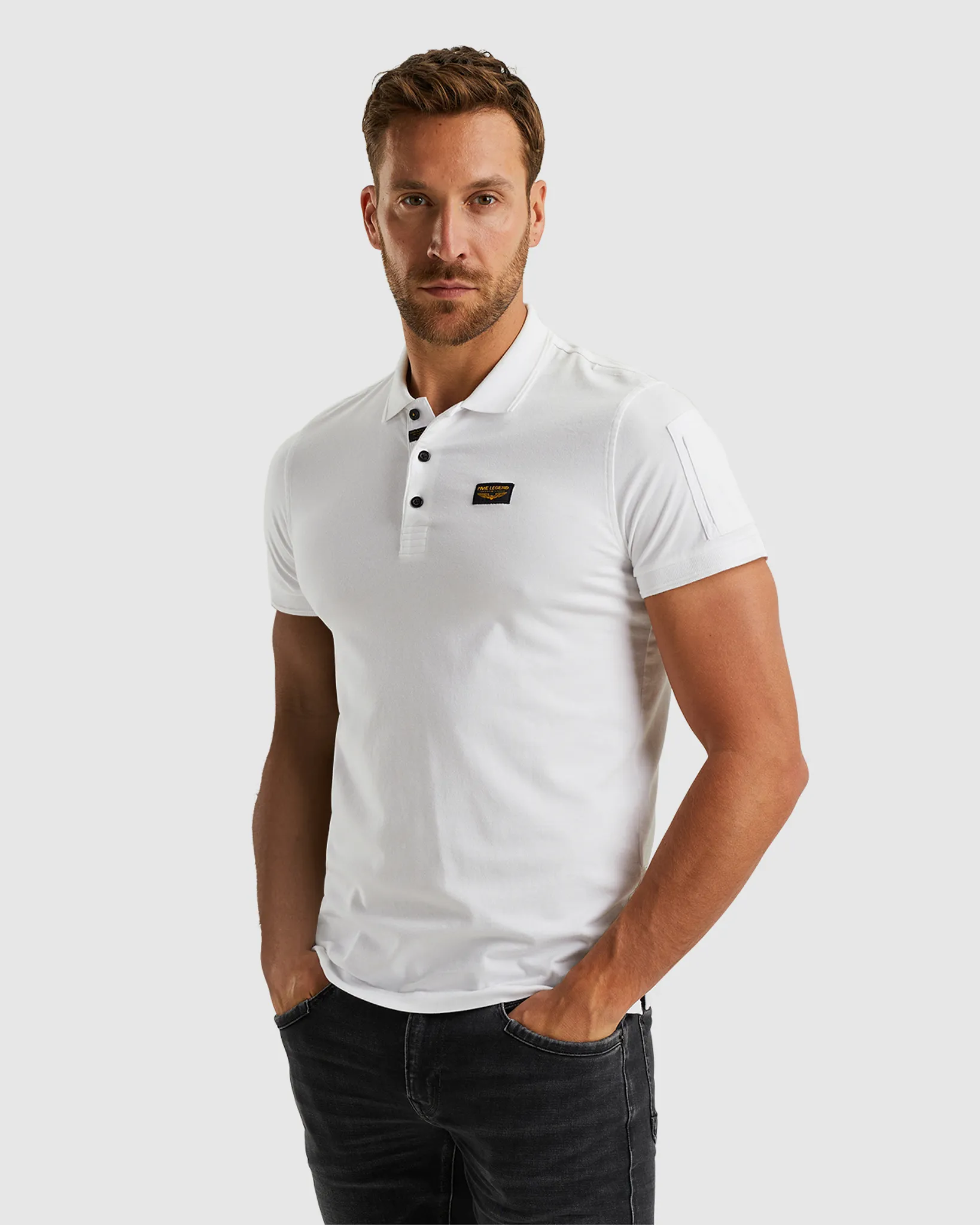 PME Legend Polo Korte mouw Wit 077218-001-L