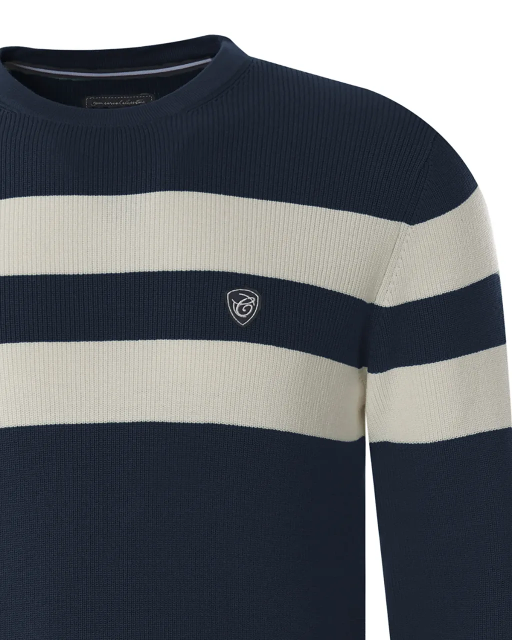 Campbell Wellington Trui ronde hals  Donkerblauw streep 077629-001-L