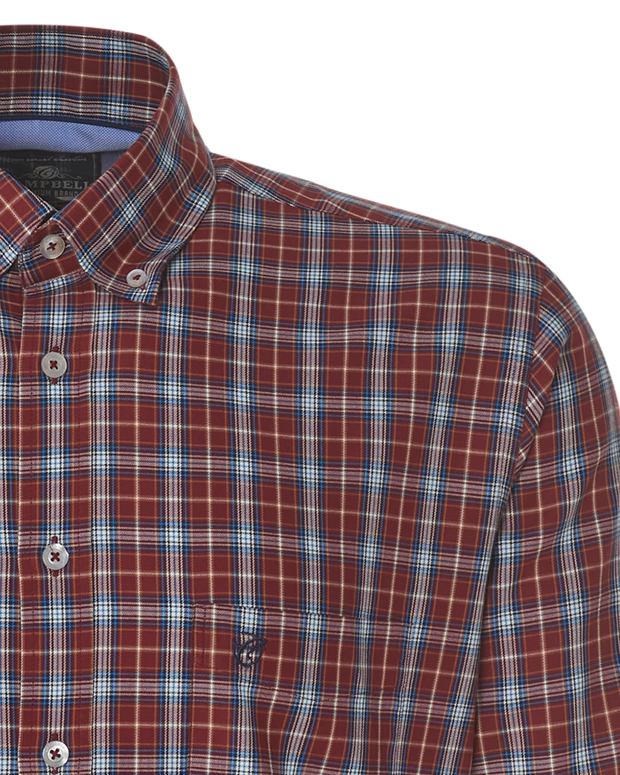 Campbell Casual Overhemd LM Rood kleine ruit 077710-007-L