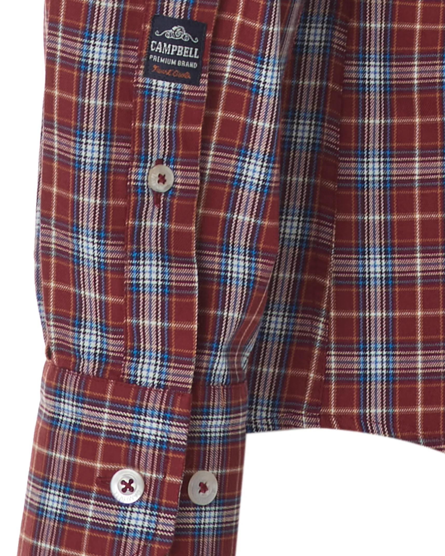 Campbell Casual Overhemd LM Rood kleine ruit 077710-007-L