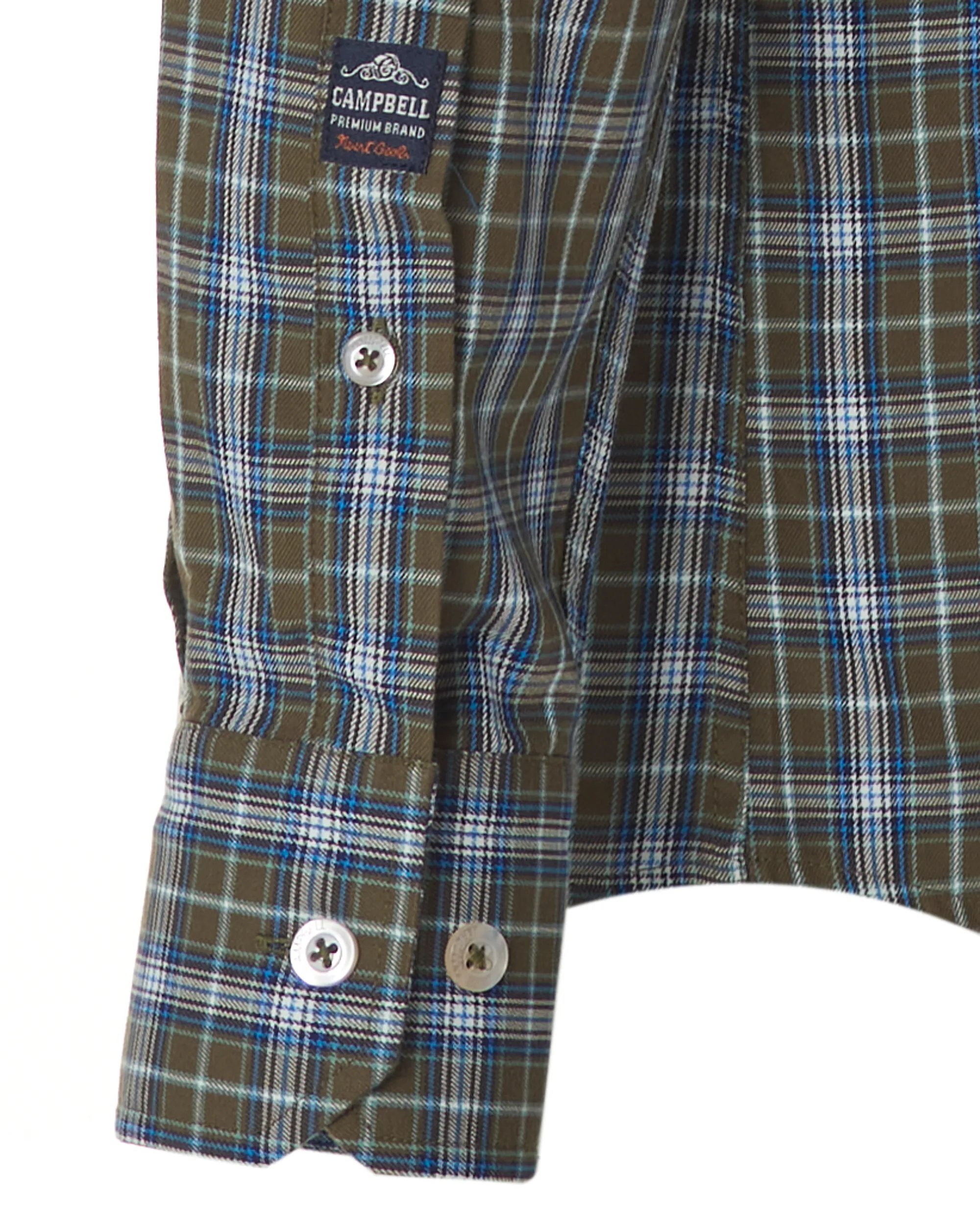 Campbell Casual Overhemd LM Groen kleine ruit 077710-009-L