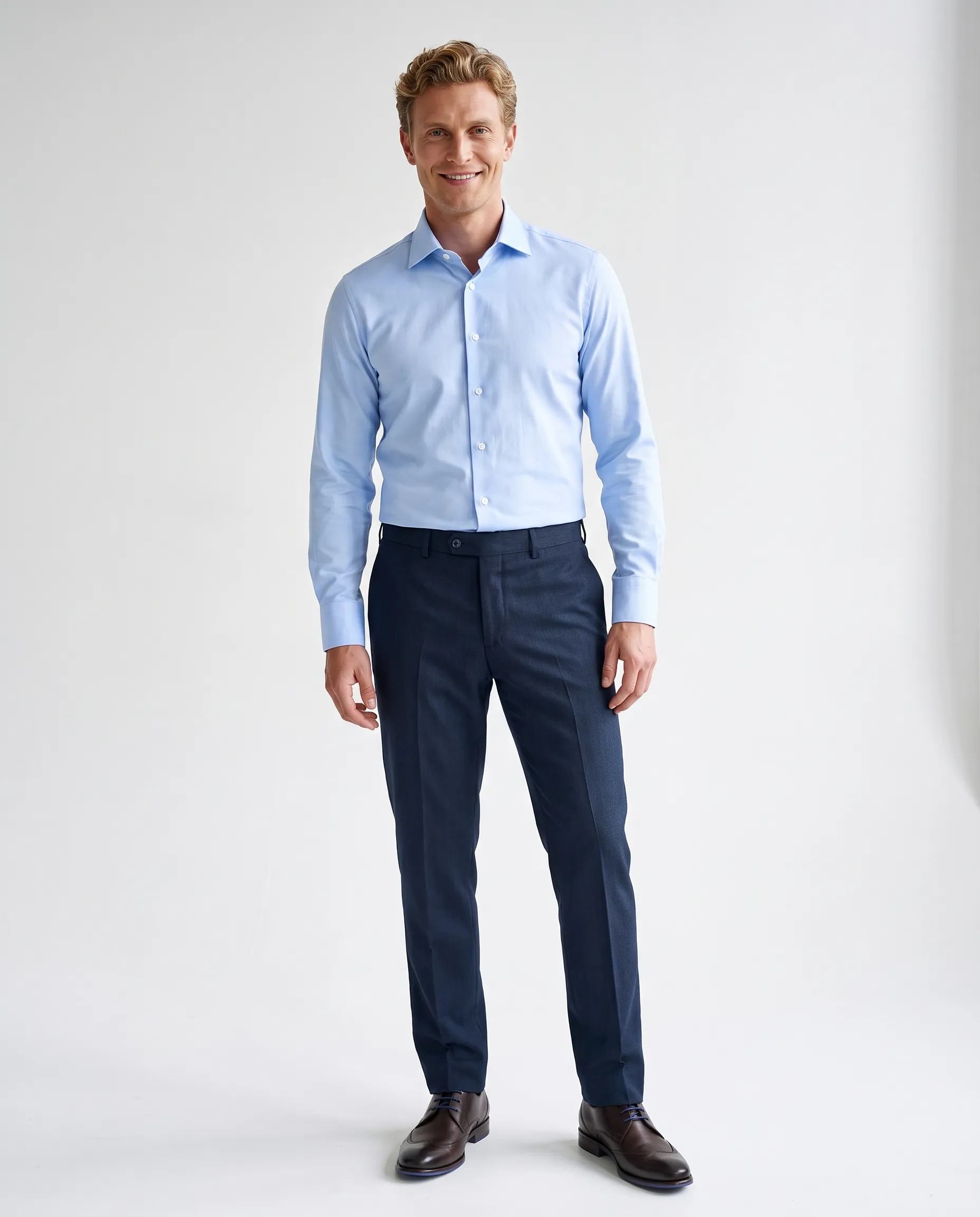 Recall Overhemd LM Lichtblauw uni 077931-002-38
