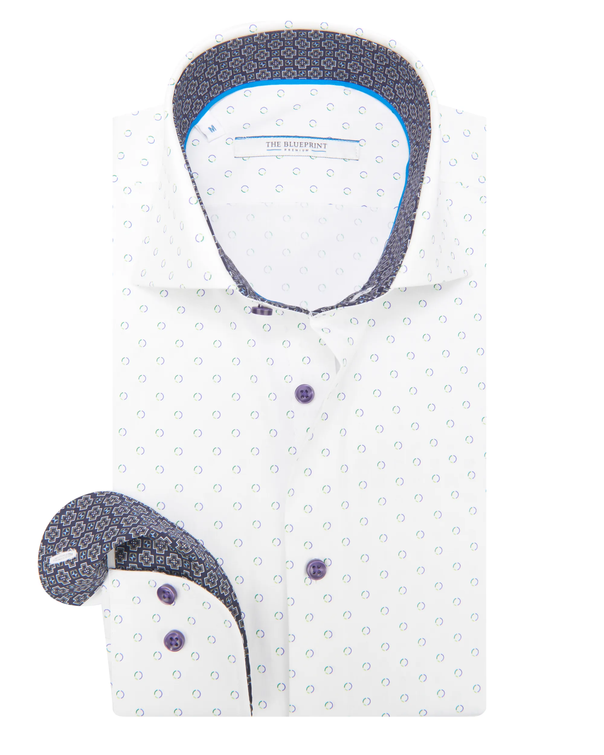 The BLUEPRINT Premium Trendy Overhemd LM Blauw stip 078186-001-L