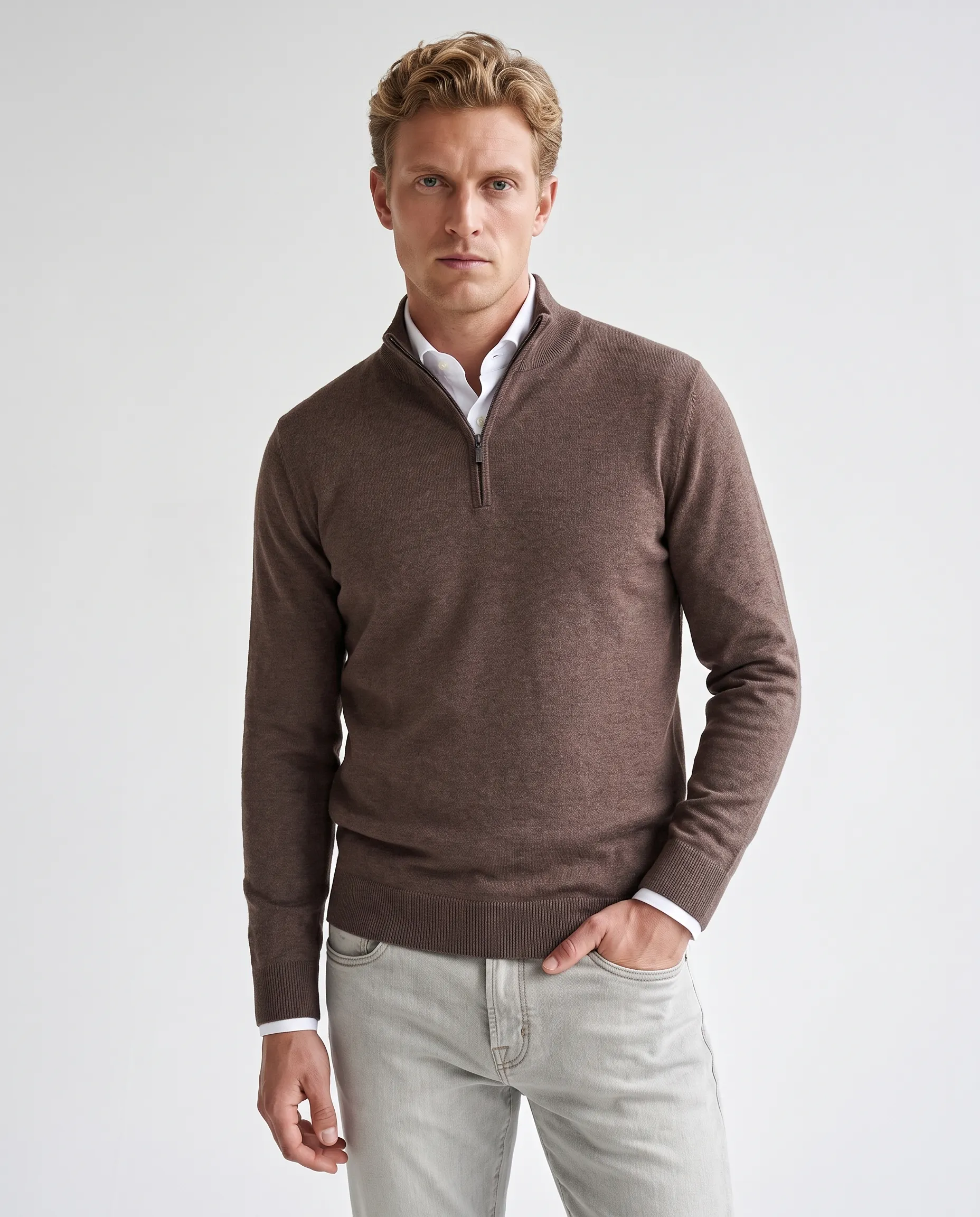 The BLUEPRINT Premium Schipperstrui Coffe Bean 078481-009-L