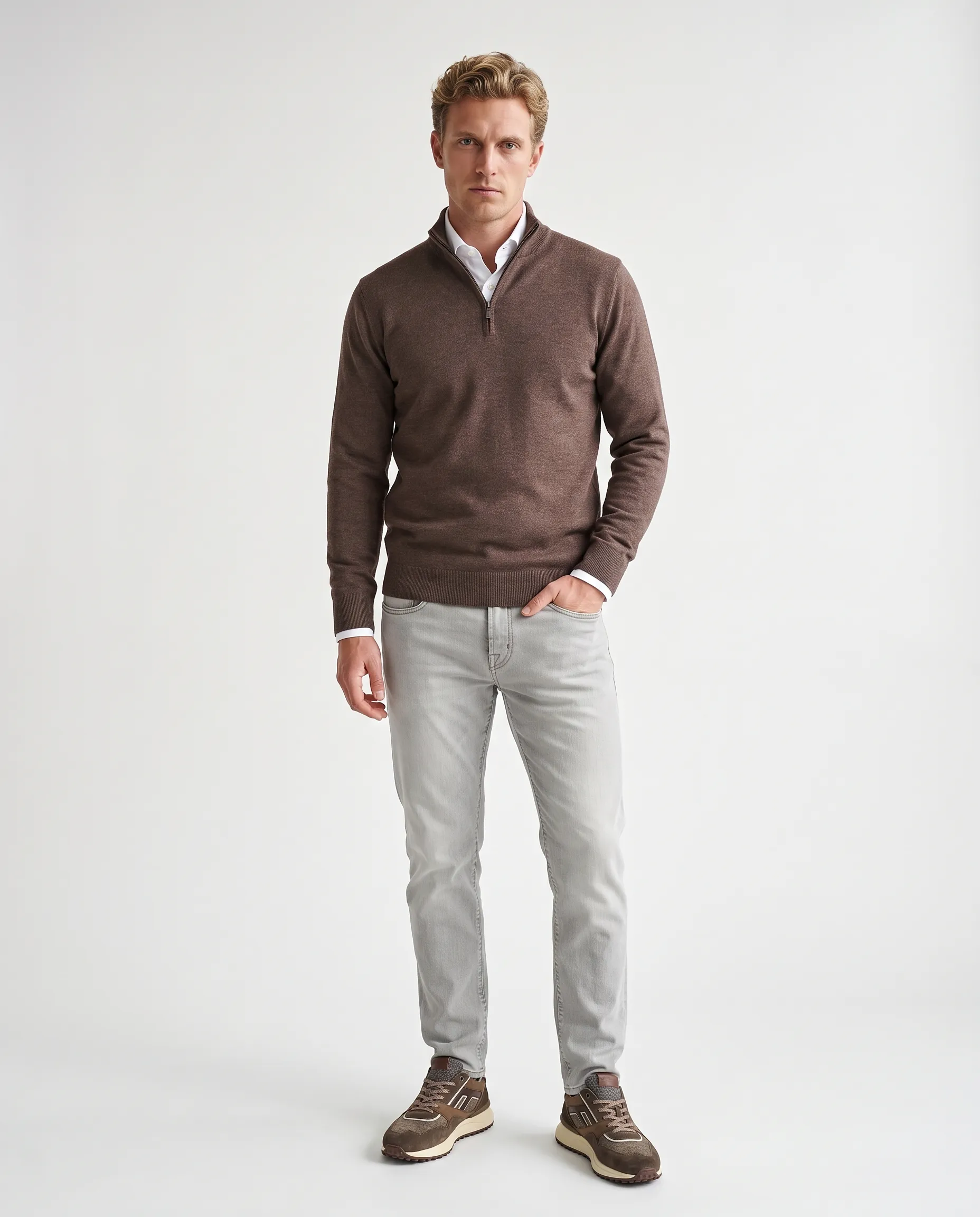 The BLUEPRINT Premium Schipperstrui Coffe Bean 078481-009-L